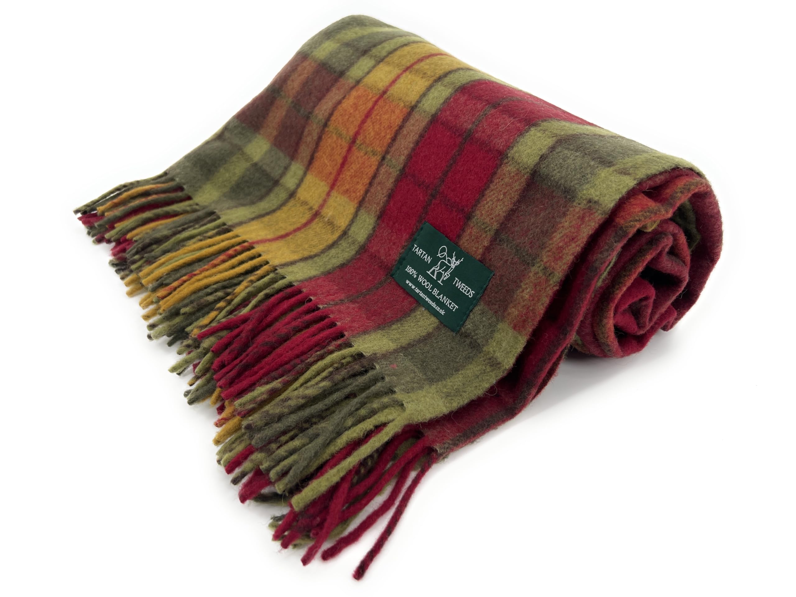 Tartan Tweeds Buchanan Autumn Tartan Wool Blanket, Cosy Warm, Bed Or Sofa Throw (, Full)
