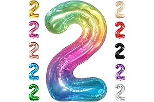 Cocomelon 2nd Birthday Outfit Girl with Giant Rainbow Number 2 Balloon