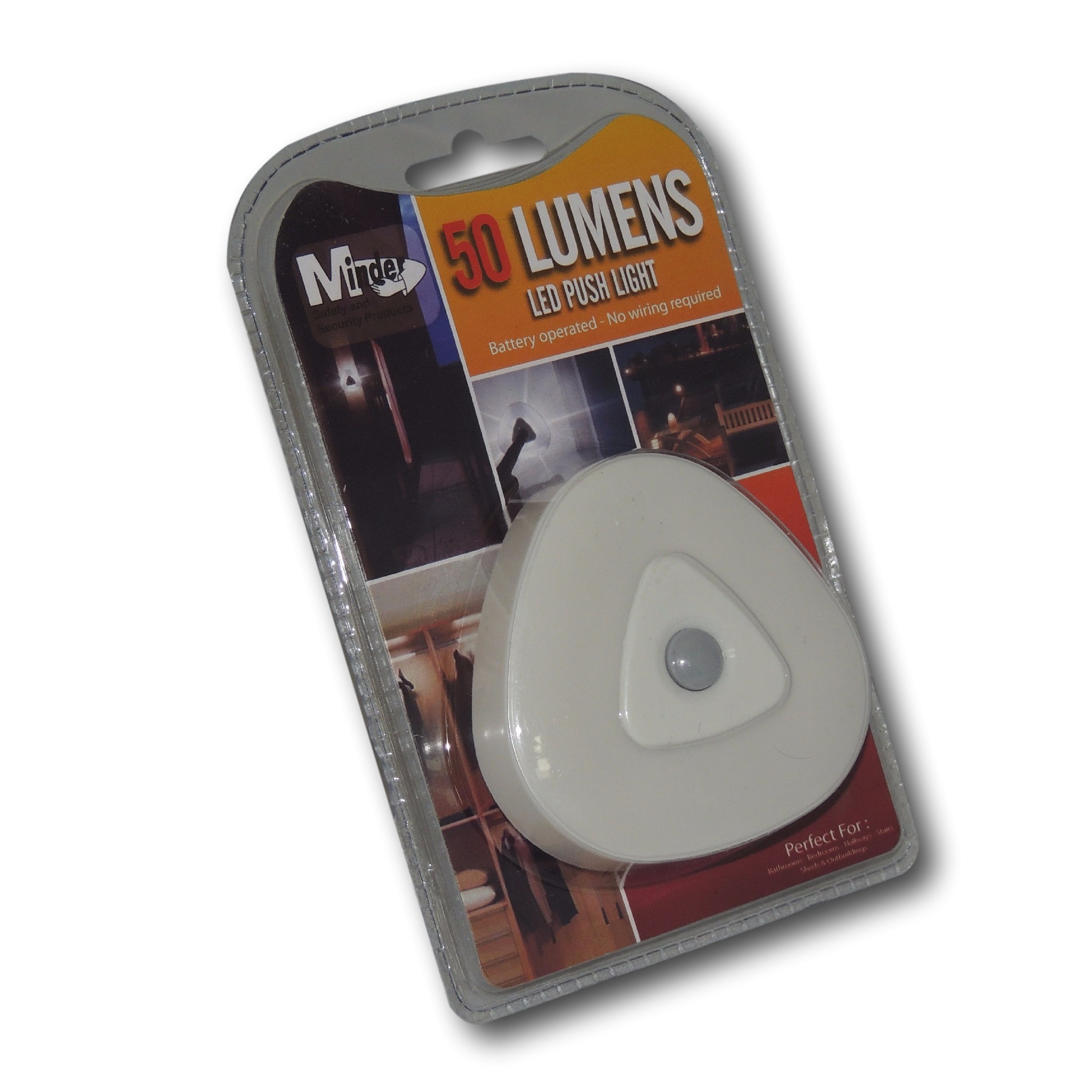 EPOSGEAR Minder Stick-On Adhesive LED Push Button Activated Indoor Light - Perfect for use in Kitchens, Cupboards, Wardrobes, Closets and other low light areas (5 Triangle)
