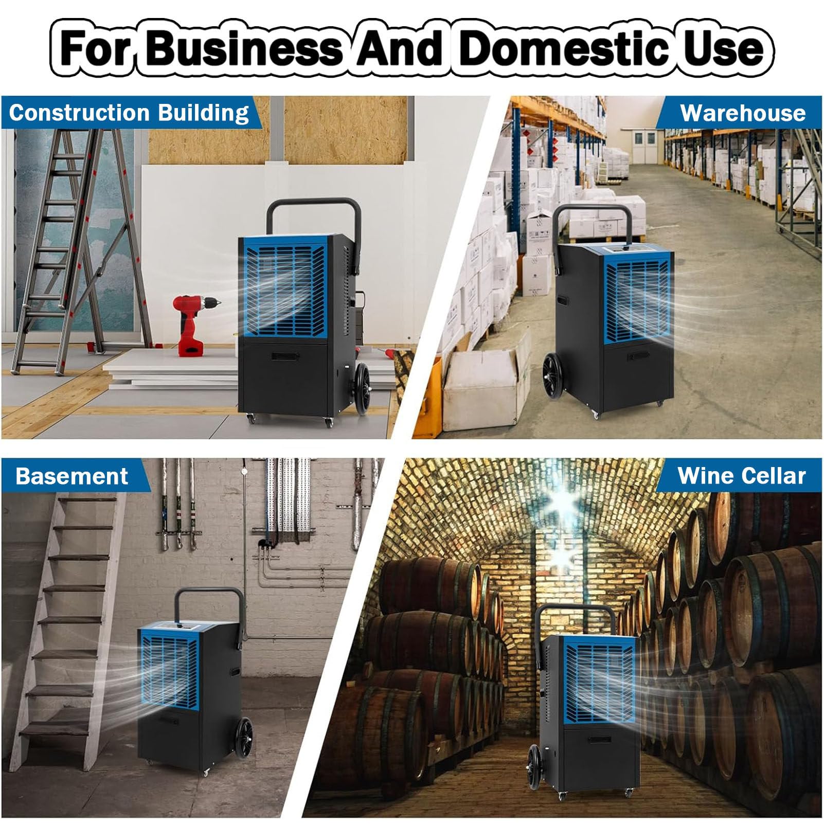 Deumidificatore A Compressore, Display Digitale Dell'Umidità, Ultra-Silenzioso, A Risparmio Energetico, Timer 24 Ore, Ideale per Asciugare I Vestiti Umidi.,Black