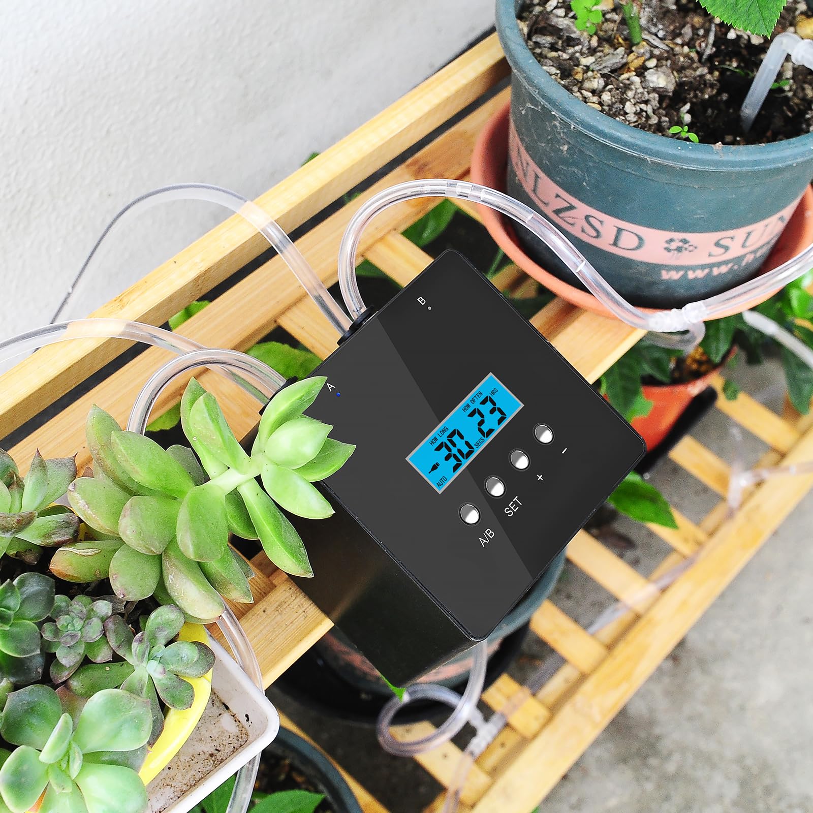 Dispositivi di irrigazione delle piante, 20 supporti per piante d'appartamento in vaso, dispositivi di irrigazione delle piante, kit di irrigazione a goccia automatica Timer programmabile