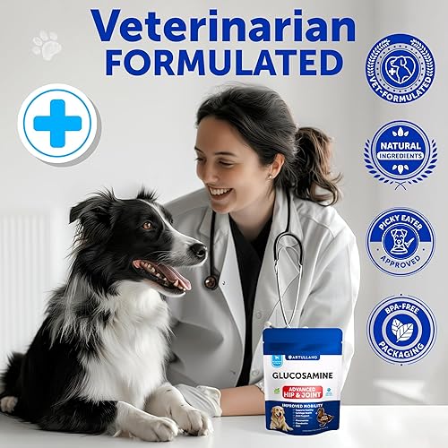 Miniatura 7 de Glucosamina para perros - Suplemento de cadera y articulaciones para perros con artritis - Masticables con condroitina, aceite de cáñamo, MSM -