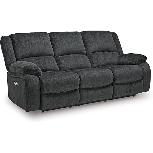 Signature Design by Ashley Draycoll Contemporary Power Reclining Sofa, Dark Gray