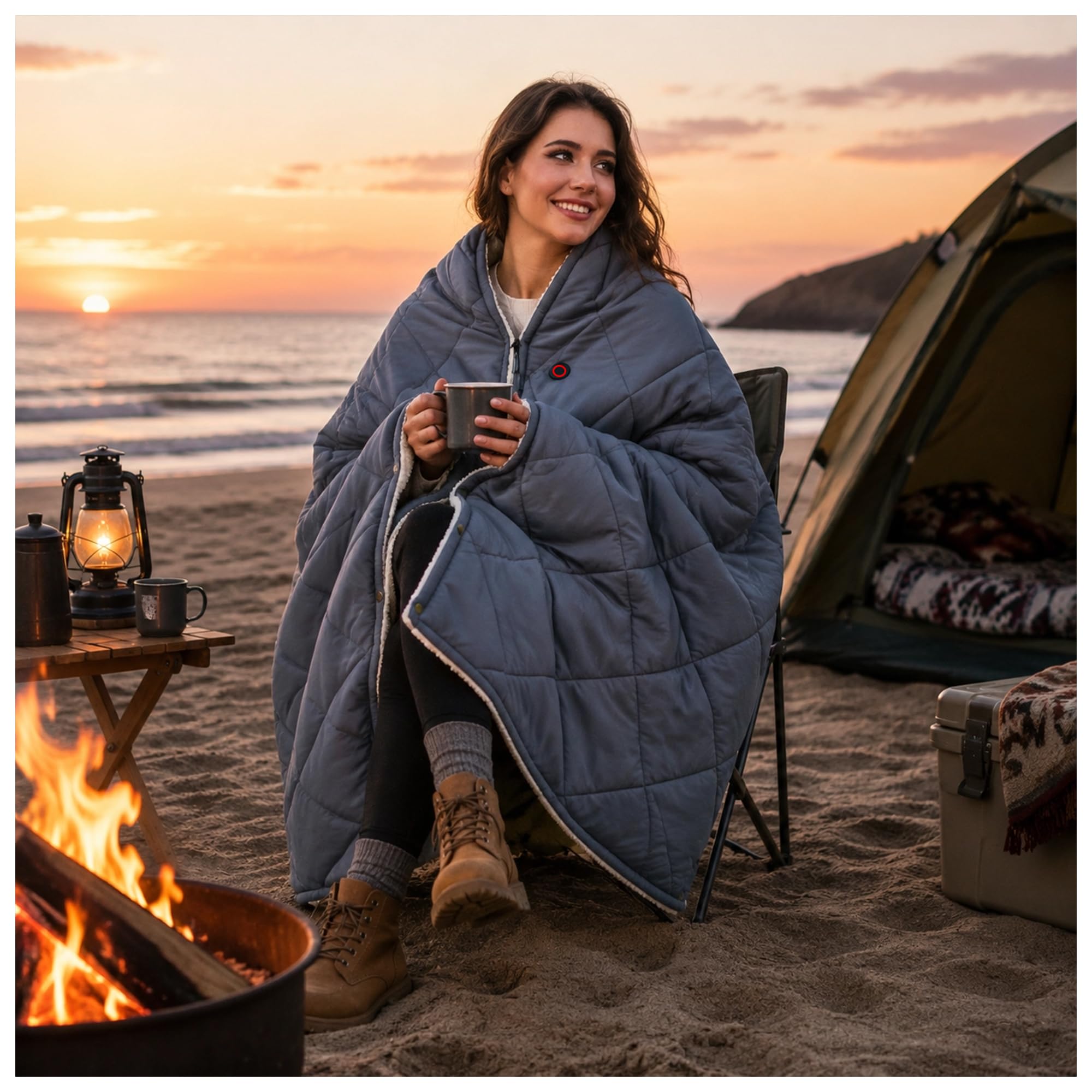 Wearable Heated Blanket 12V Cordless 15000 mAh