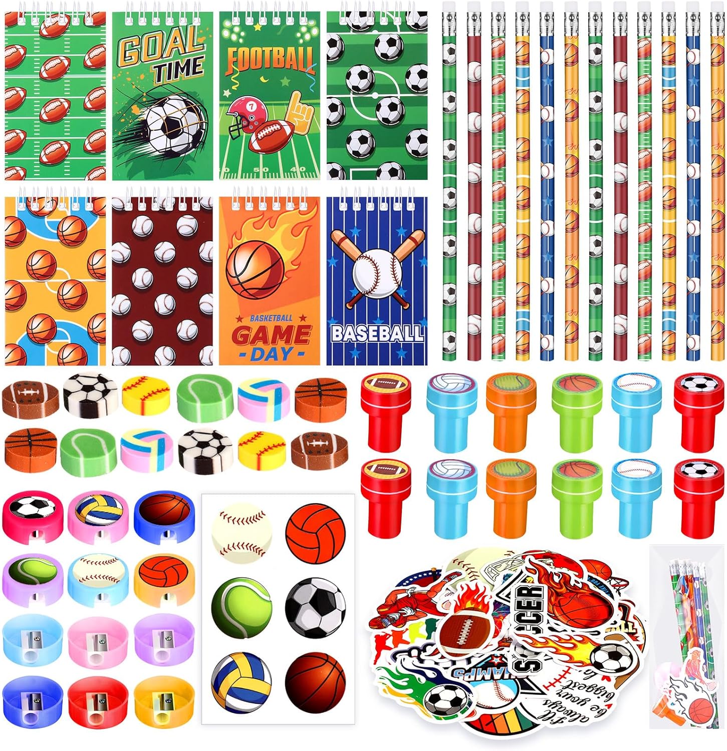 Pasimy 146 Pcs Sports Party Favors Bulk Sport School
