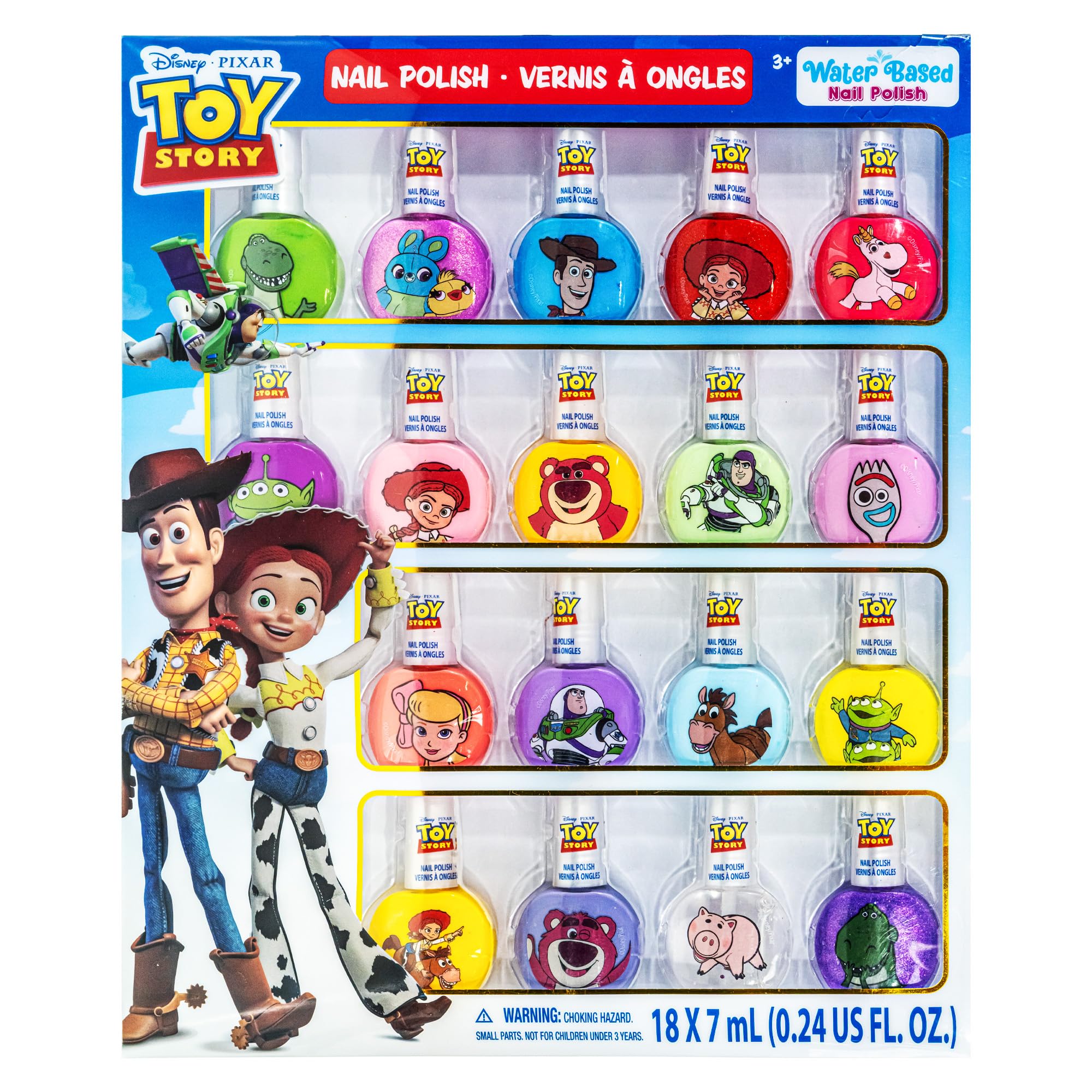 Toy Story Nail Polish Set, 18-Piece Peel-Off for Girls, Ages 3+