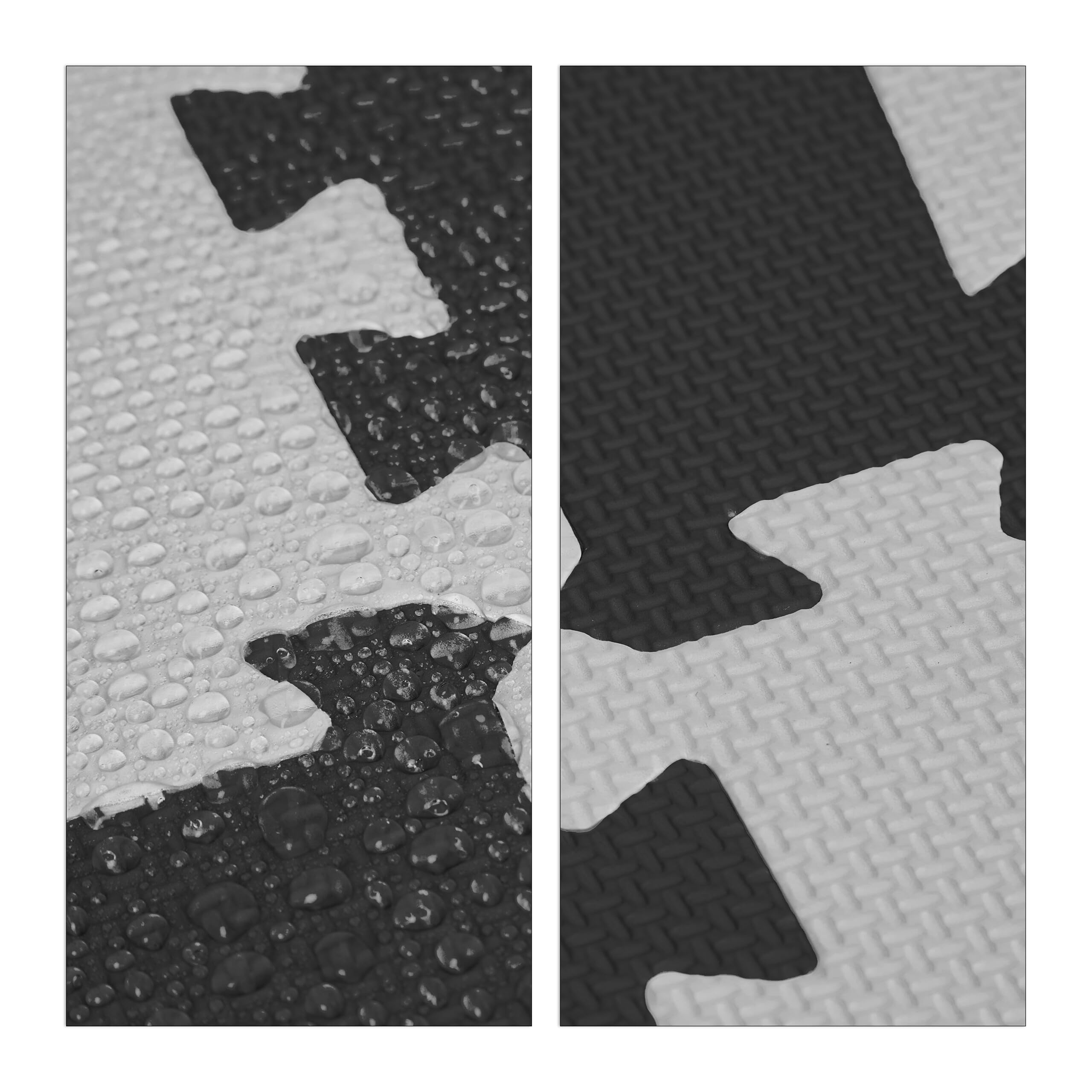 Relaxdays Maty puzzle gwiazdy, zestaw 9 sztuk, 18 części, pianka EVA, nie zawiera substancji szkodliwych, podkładka do zabawy 91 x 91 cm, biało-szara