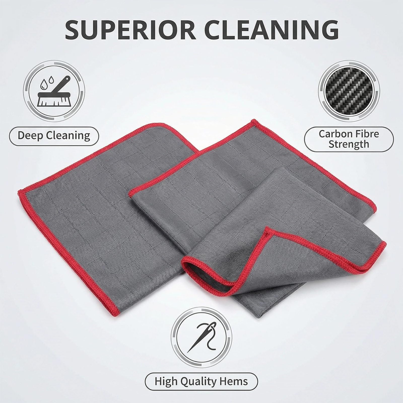 VoxelTek 4 Paños de Limpieza Microfibra Mágica 30x30cm– Bayetas Sin Rayas Ni Pelusa para Ventanas Vidrios Espejos Baño Cocina Coche, Limpieza Profunda y Brillo Duradero - 4