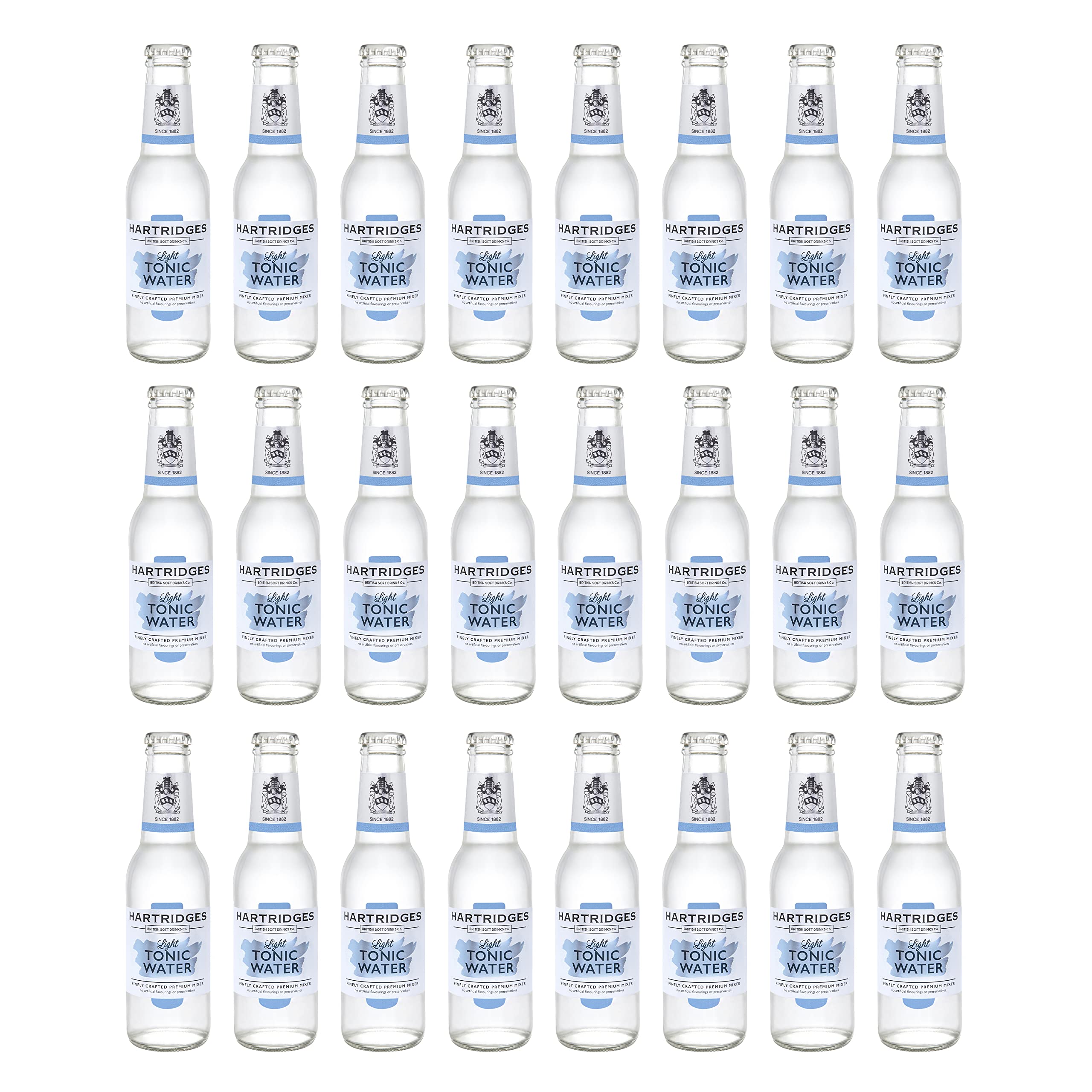 Hartridges Light Indian Tonic Water 200ml Glass Bottle - Pack of 24