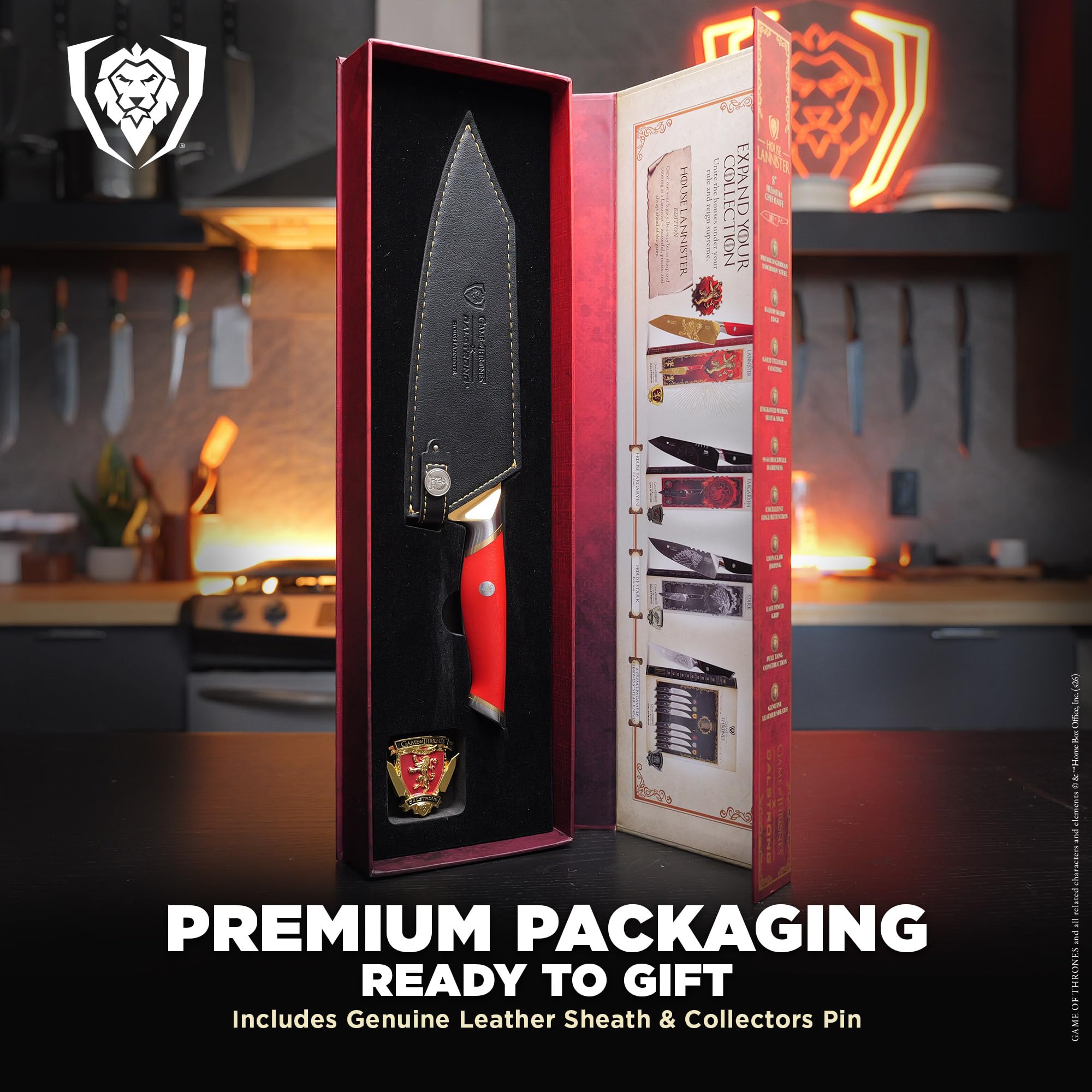 Dalstrong Game of Thrones Lannister 8" Chef Knife — Amazon image 7