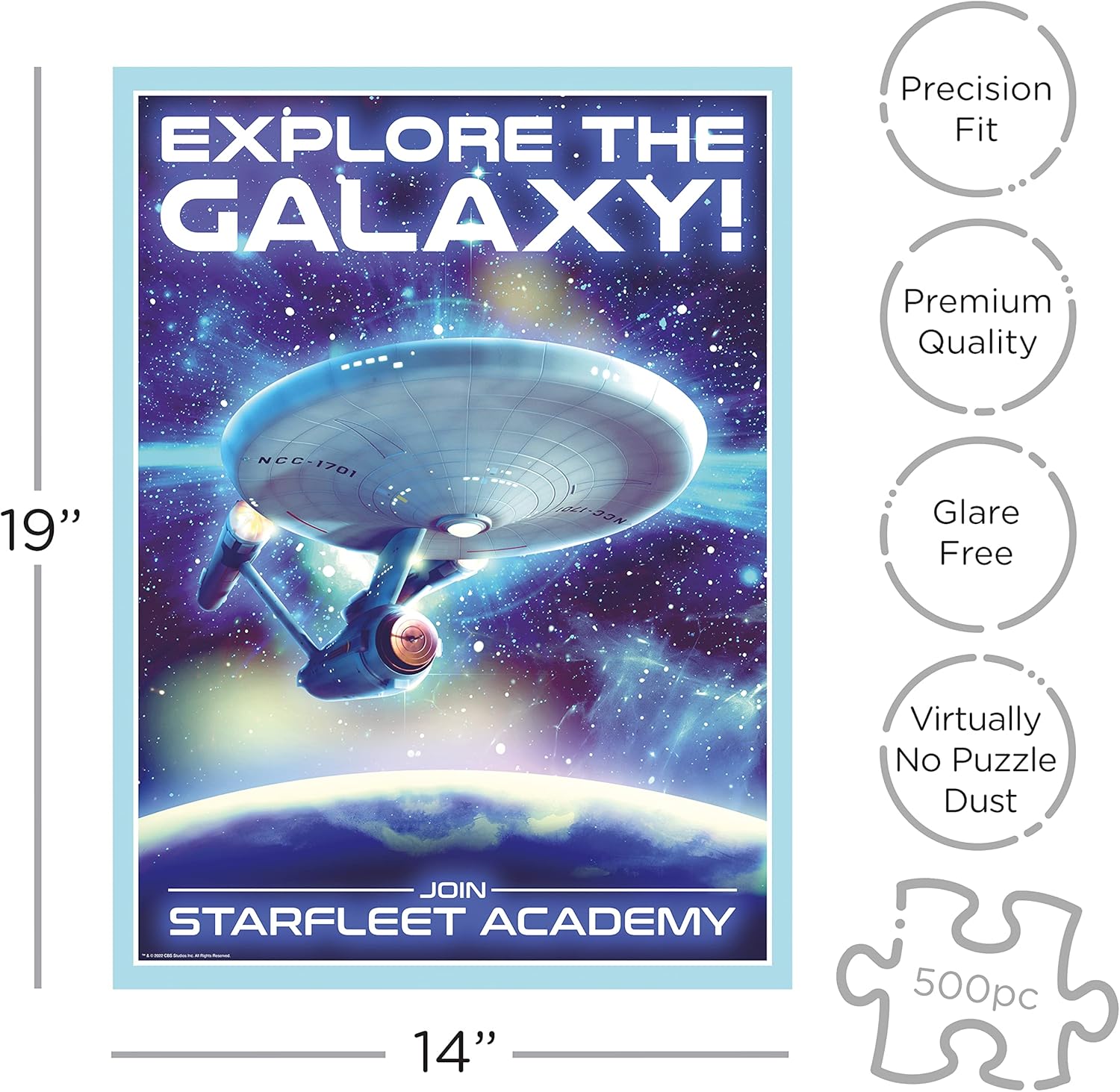 AQUARIUS Star Trek Travel (500 Piece Jigsaw Puzzle) - Glare Free - Precision Fit - Officially Licensed Star Trek Merchandise & Collectibles - 14x19 Inches