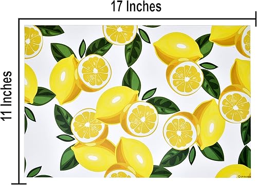 Miniatura 3 de Gift Boutique 50 manteles individuales desechables de papel de limones de 11 x 17 pulgadas, rectangular, amarillo con rodajas de limón y cítricos,