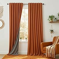 Vista 56 de KOUFALL Cortinas para Ventanas de Cuarto Opacas, Lino Blancas Bloqueador de Luz 84 Largas para Sala Elegantes Oscuras Cortina Sala de Estar Marfil