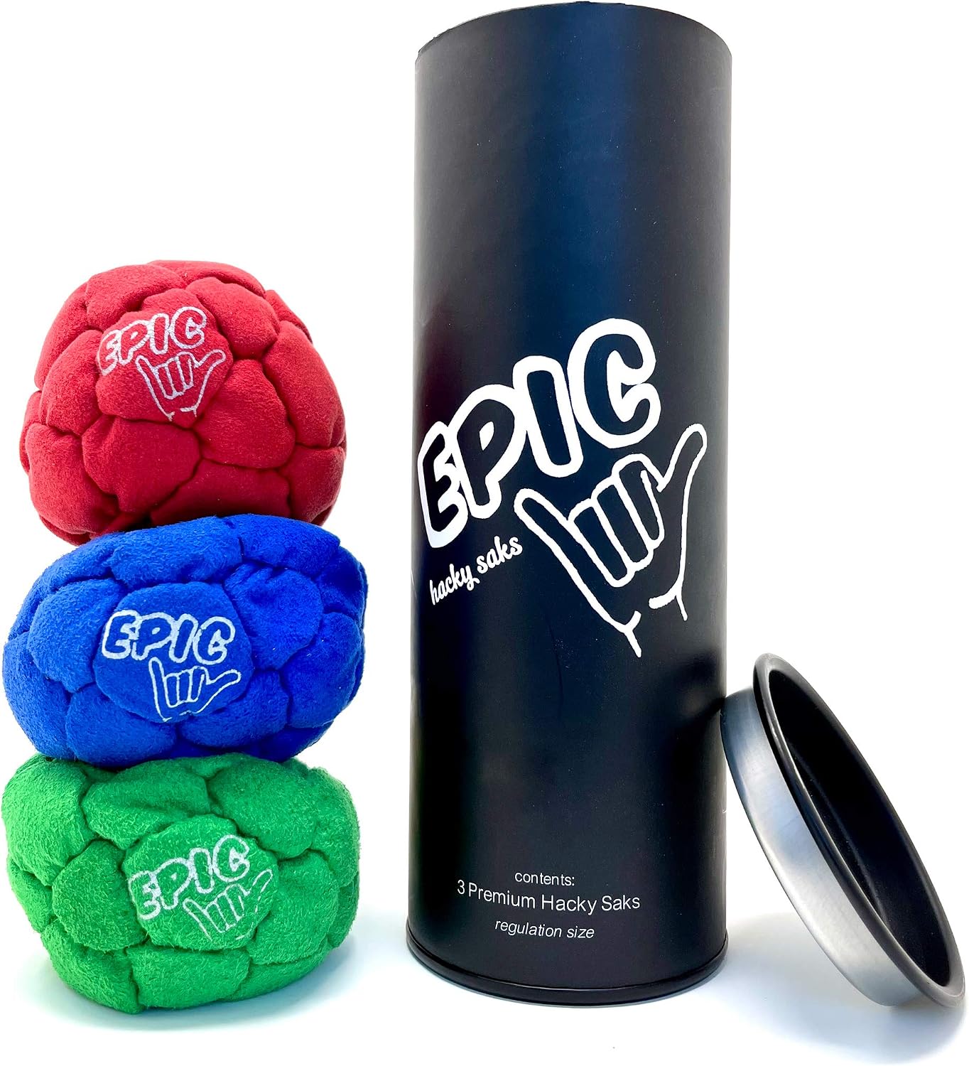 Epic Hacky Sack Ball Set with Carrying Bag and Storage Tube