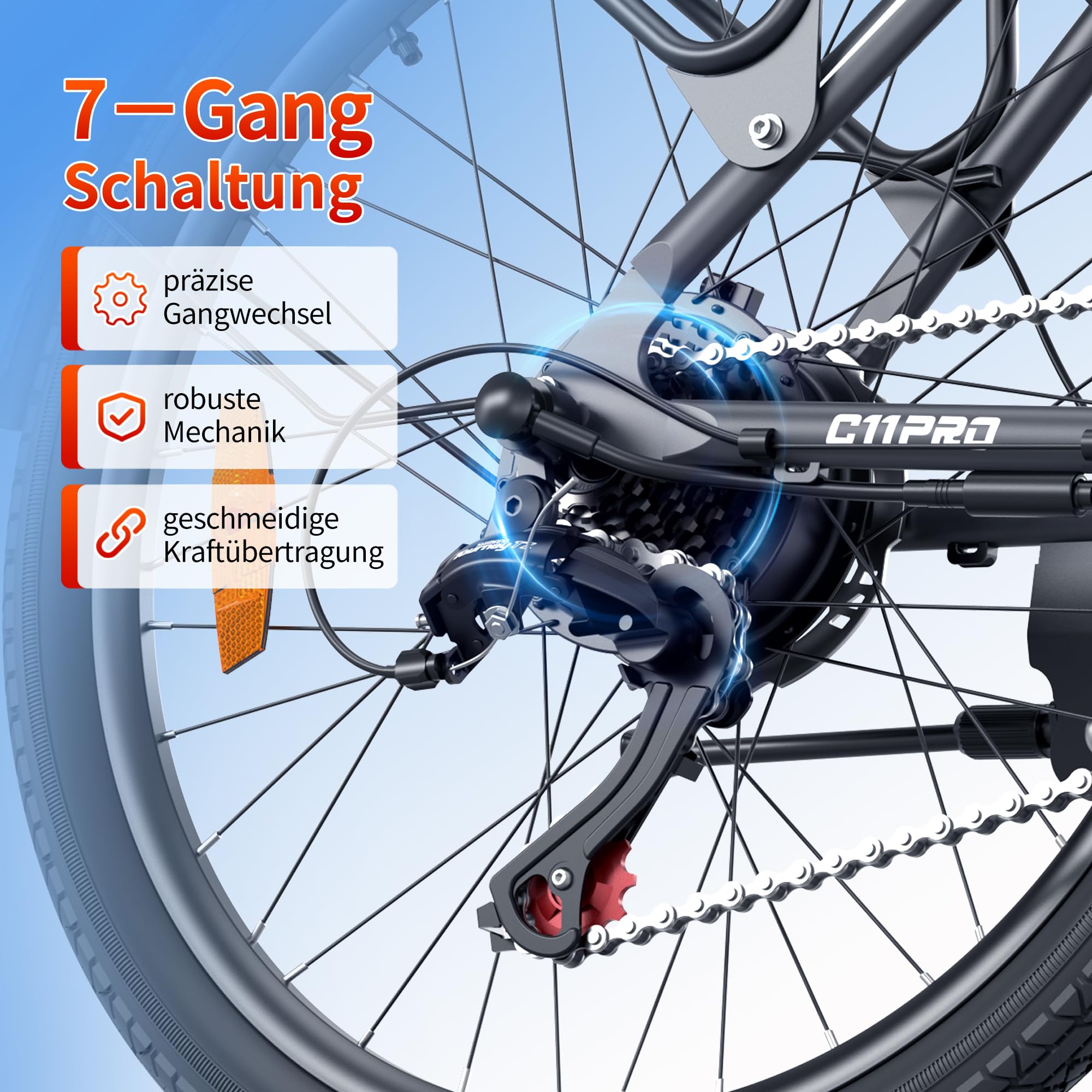 GaleRun Vélo Électrique Femme/Homme Frein hydraulique 26' |7vitesses Urban Commuter,3Modes Conduite vélo électrique avec Batterie 36v13ah remplaçable,25km/h,portée max120km Urban Commuter Gris/Bleu