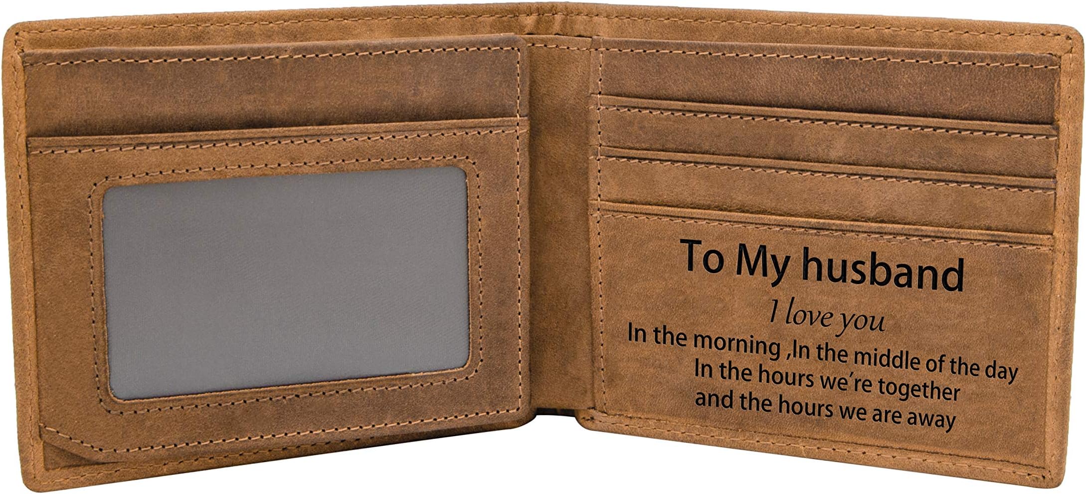 Engraved Custom RFID Blocking Bifold Stylish Wallet for Men, Birthday Gift for Husband, Personalized Wallet Christmas Valentine's Day Gifts for Husband