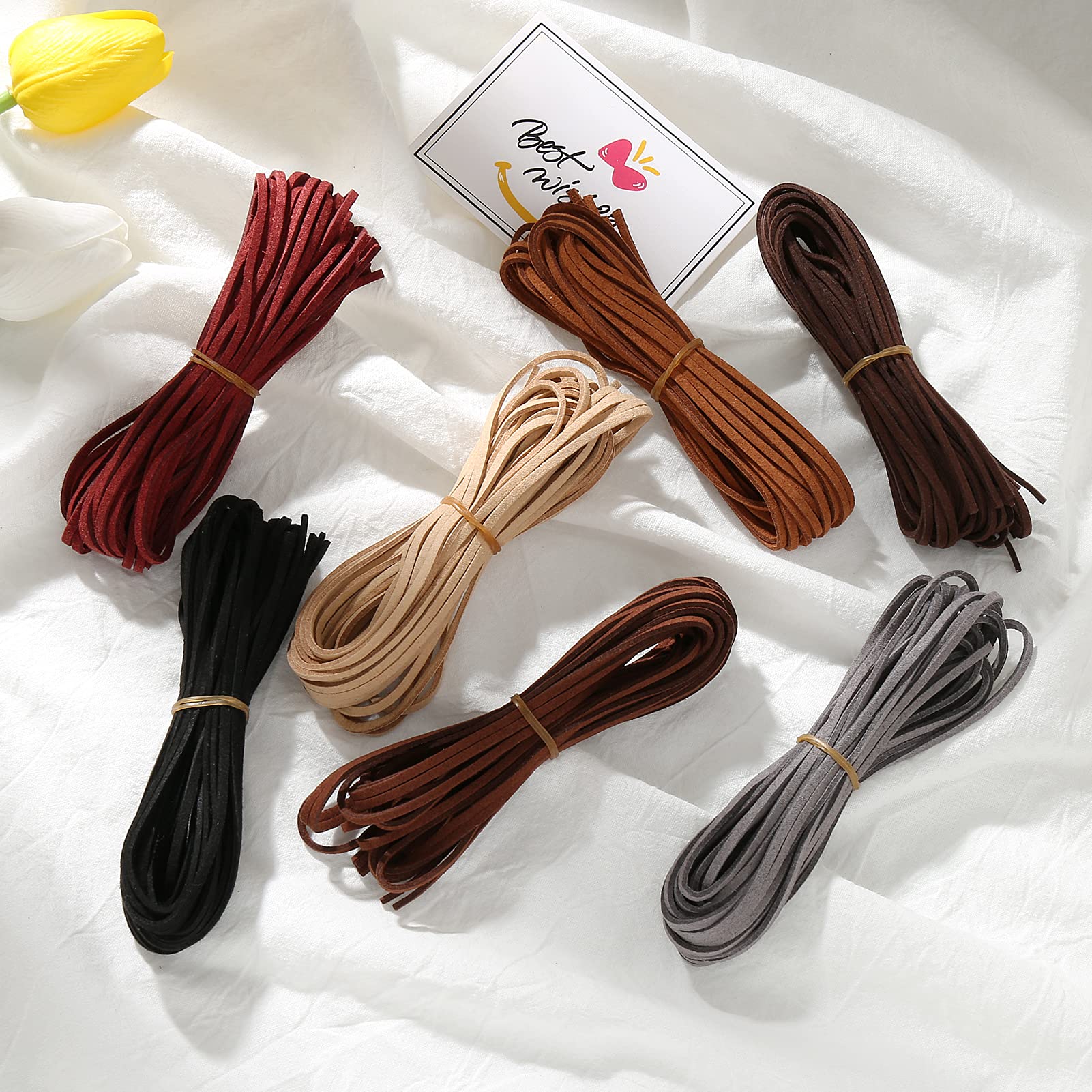 DAHI Lot De 54 Cordons En Cuir De 3 Mm - 26 Couleurs - Pour