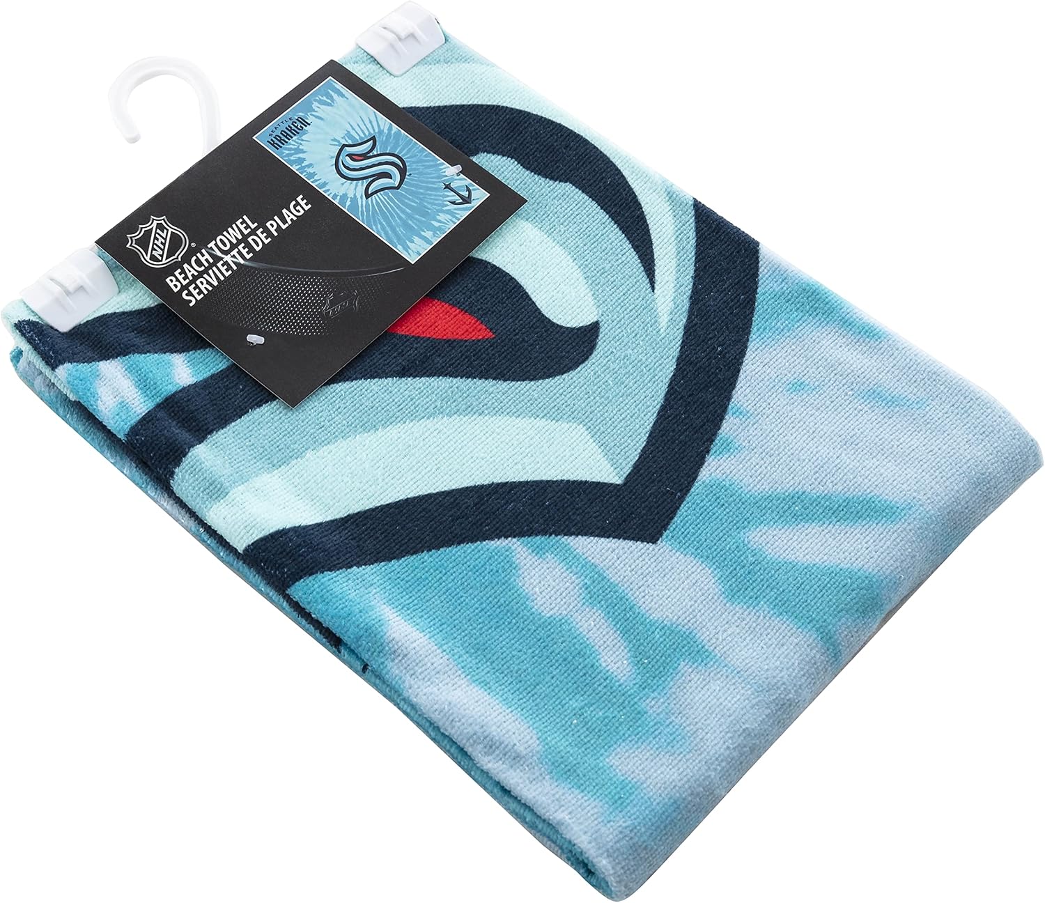 Northwest NHL Seattle Kraken Psychedelic Beach Towel, Cotton Polyester Blend Lightweight Bath, Pool, Swim, Travel Fan Gear, 30 x 60 Inch