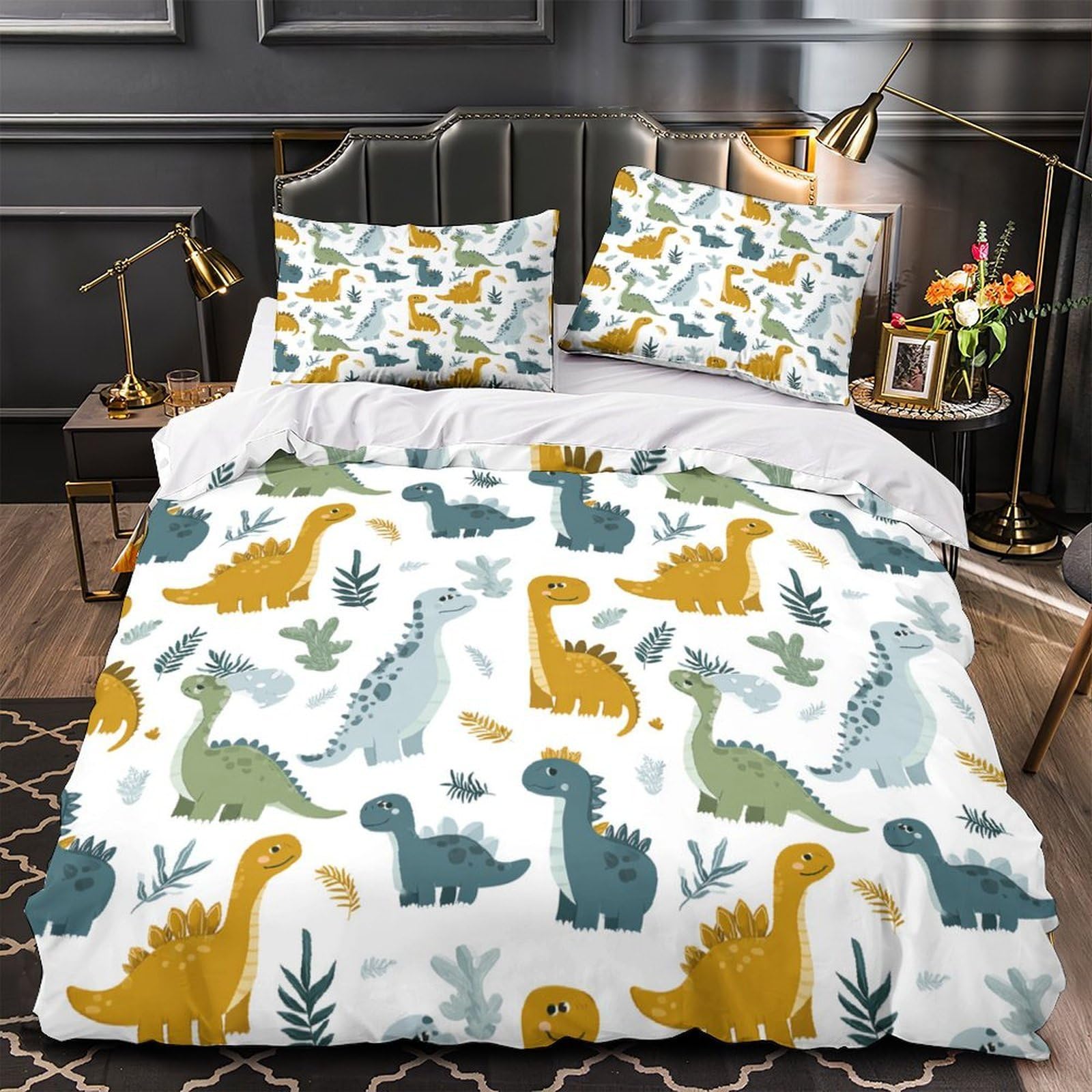 Housse de couette dinosaure hypoallergénique pour stopper les allergies nocturnes des enfants