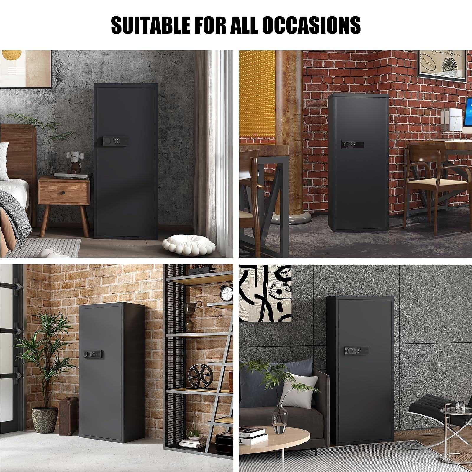 10-12 Cassaforte per Fucili Cassaforte per Armi Completamente in Acciaio per Grandi Spazi Cassaforte Elettronica con Password per Custodire Armi da Fuoco