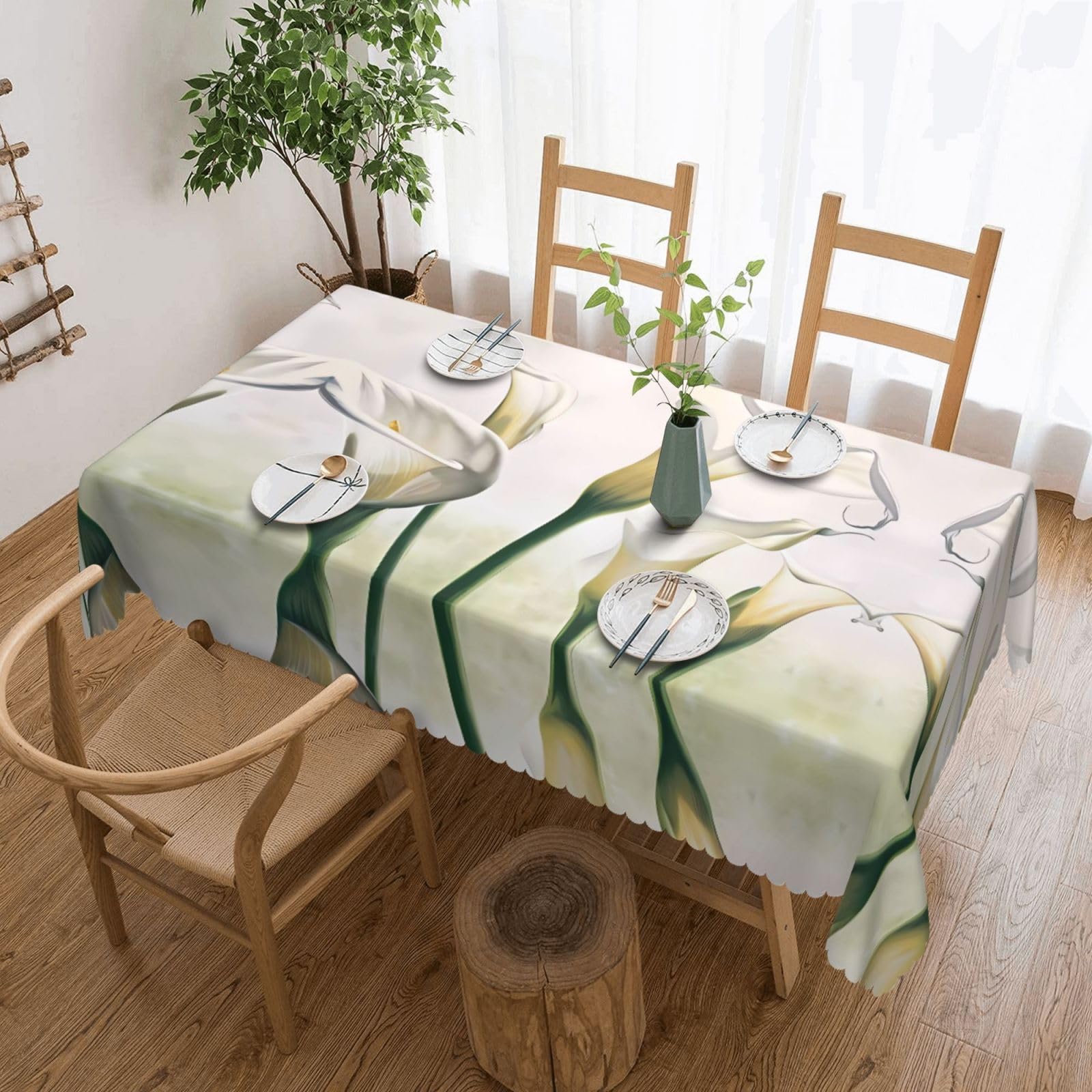 HLSBSSL beauty flowers Patterned square lace tablecloth, wrinkle-resistant and durable, suitable for dining tables, parties, etc.