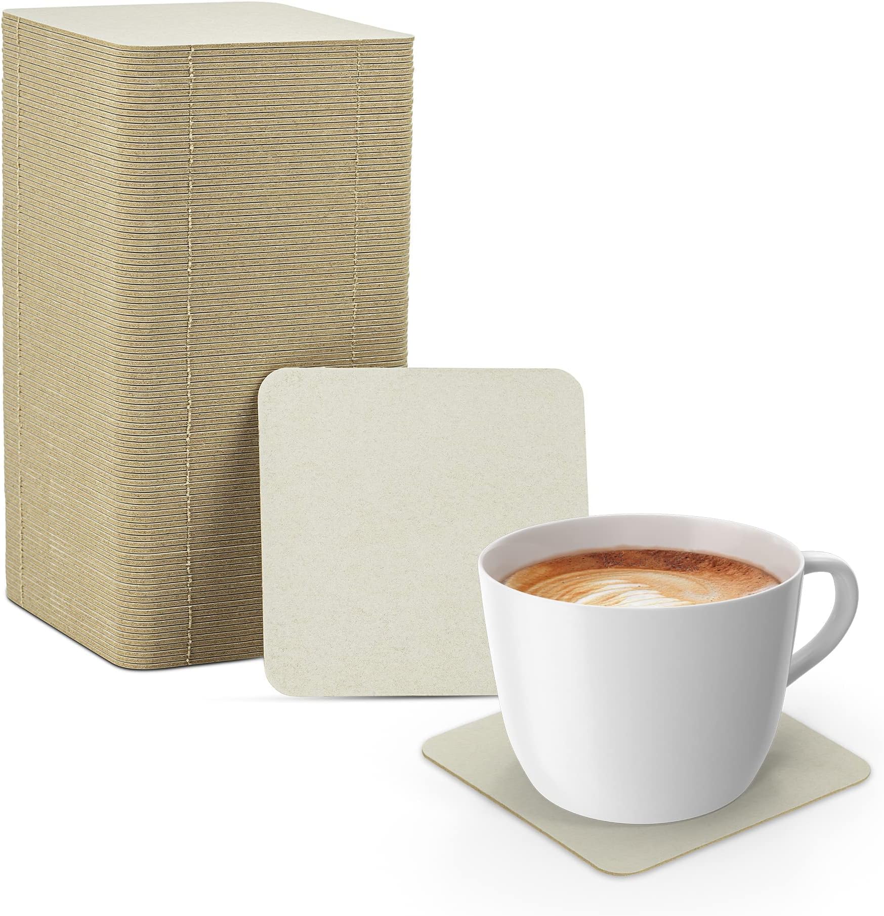 TaoBary 200 Pcs Disposable Paper Coasters Bulk, Cardboard