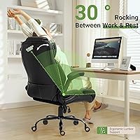 Vista 4 de Silla de oficina, sillas ejecutivas grandes y altas con soporte lumbar para dolor de espalda, silla de computadora de escritorio transpirable