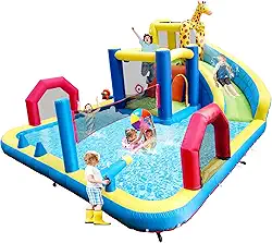 Castelo Inflável 2 em 1 com Escorregador e Piscina – Multi Parque Inflável,Pula Pula Tecido Oxford Alta Resistência, Soprador Incluso, Direto da Fábrica, Uso Interno/Externo, Ideal para Festas 127V