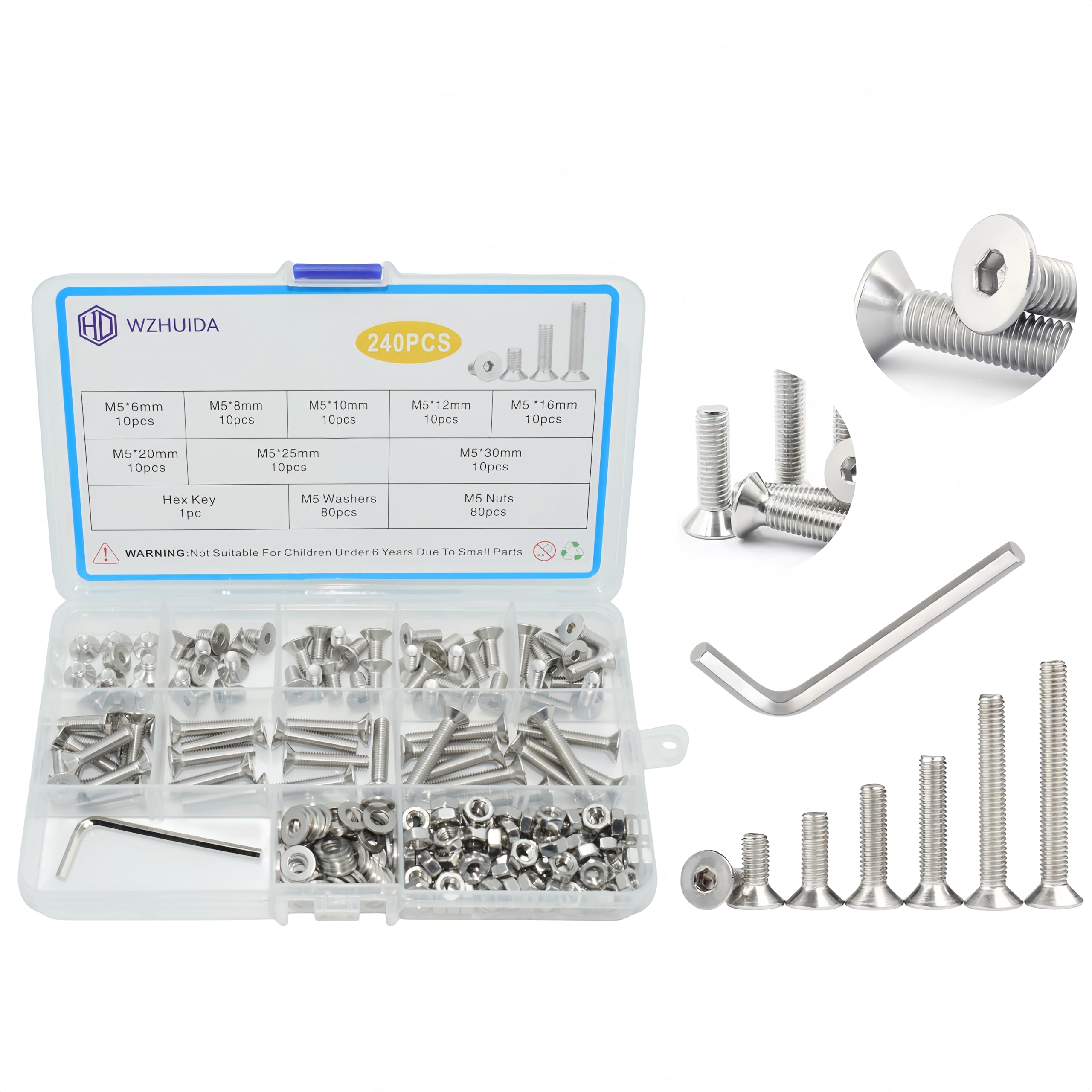 M4 Screw Assortment Kit - 330 Pcs Stainless Steel -10 M4 Screw Assortment Kit - 330 Pcs Stainless Steel -10