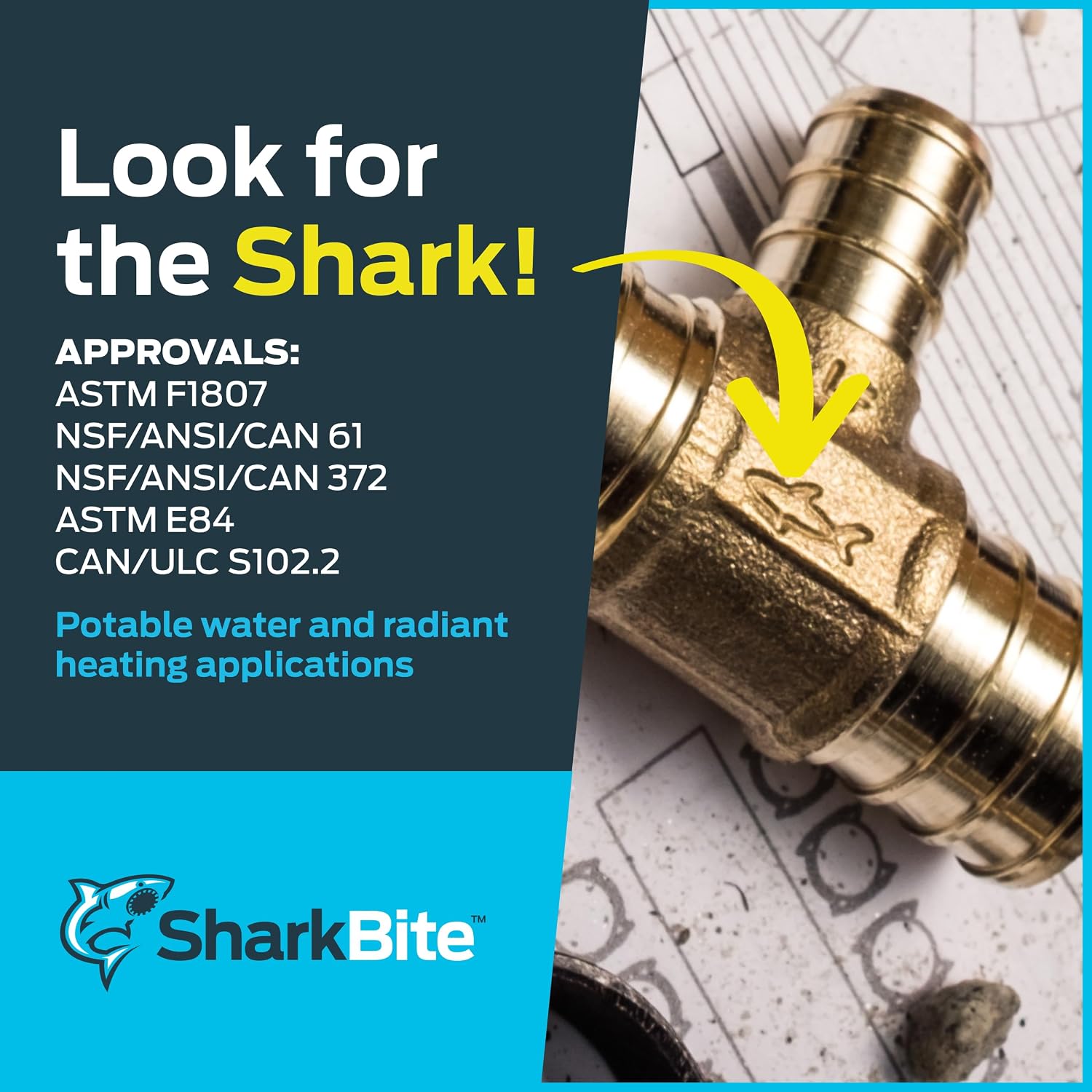 SharkBite 1/2 Inch Crimp Female Adapter, Pack of 25, Brass Plumbing Fitting, PEX Pipe, Copper, UC072LF