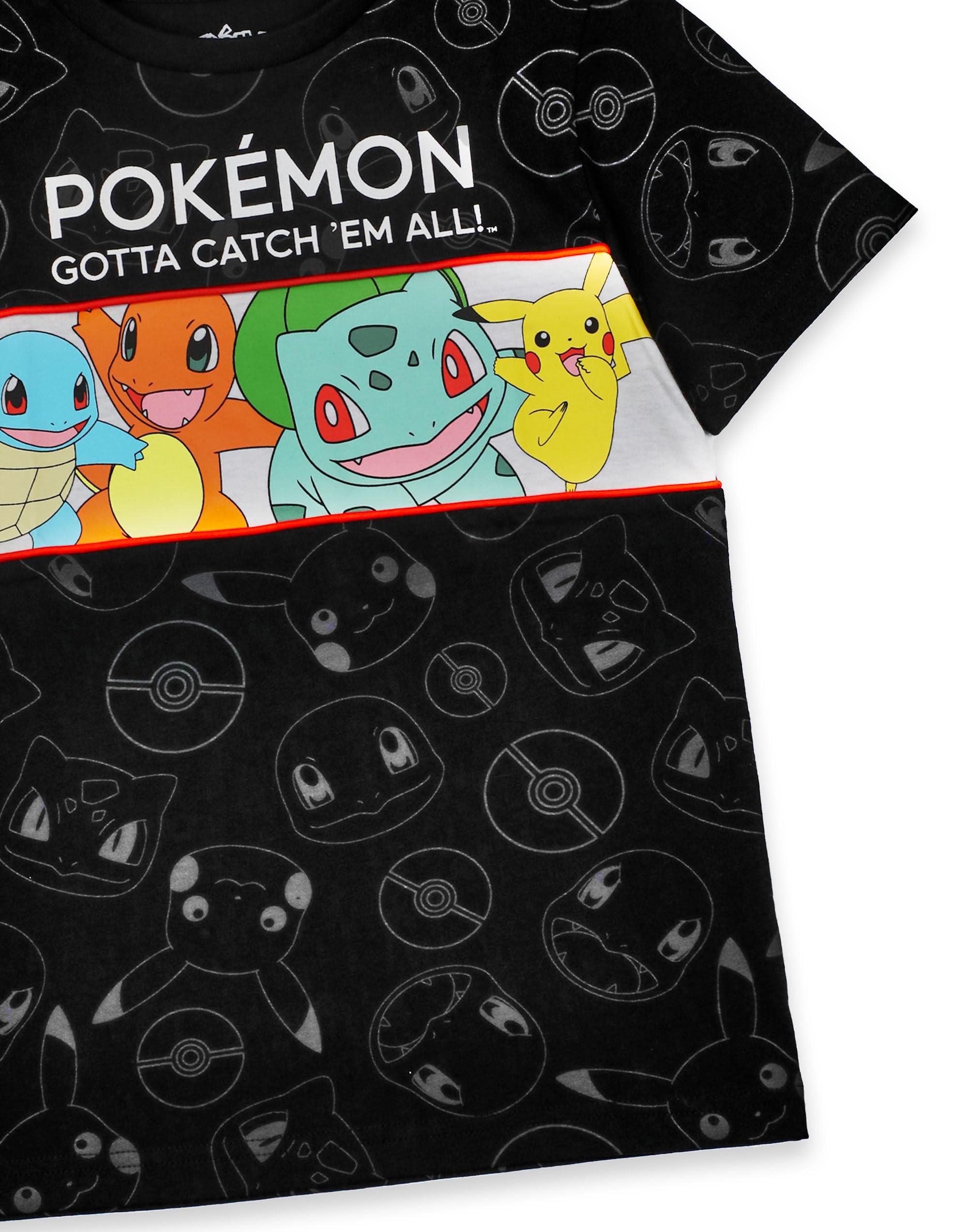Pokemon T-Shirt Jungen Kinder Pikachu Charakter Spiel Grau Kurzarm Top