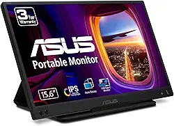 ASUS Monitor USB portátil ZenScreen de 15,6 polegadas 1080P (MB166C) - Full HD, IPS, USB Tipo-C, tripé, superfície antirreflexo, capa protetora, garantia de 3 anos