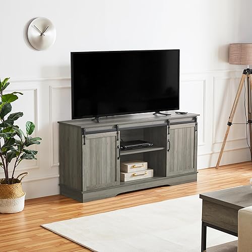 Miniatura 11 de Yaheetech Soporte de TV para televisores de hasta 65 pulgadas, centro de entretenimiento multimedia, mesa consola de TV de 58 pulgadas con estantes