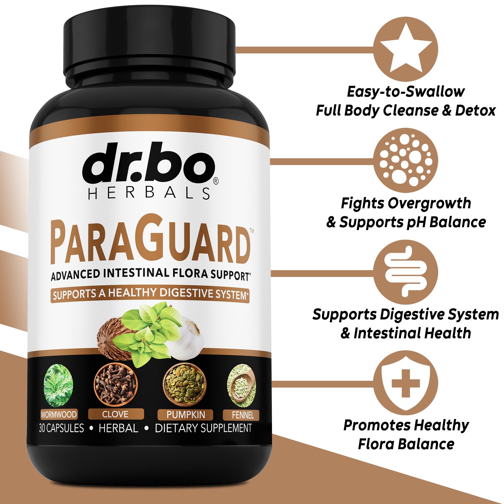 ParaGuard Cleanse Detox Pills - Intestinal Guard Formula Supplement with Black Walnut Wormwood Clove & Oregano Pills - Adults Natural Herbal Intestine Body Gut Cleanser Adults Complete Kit 30 Capsules — Amazon image 2