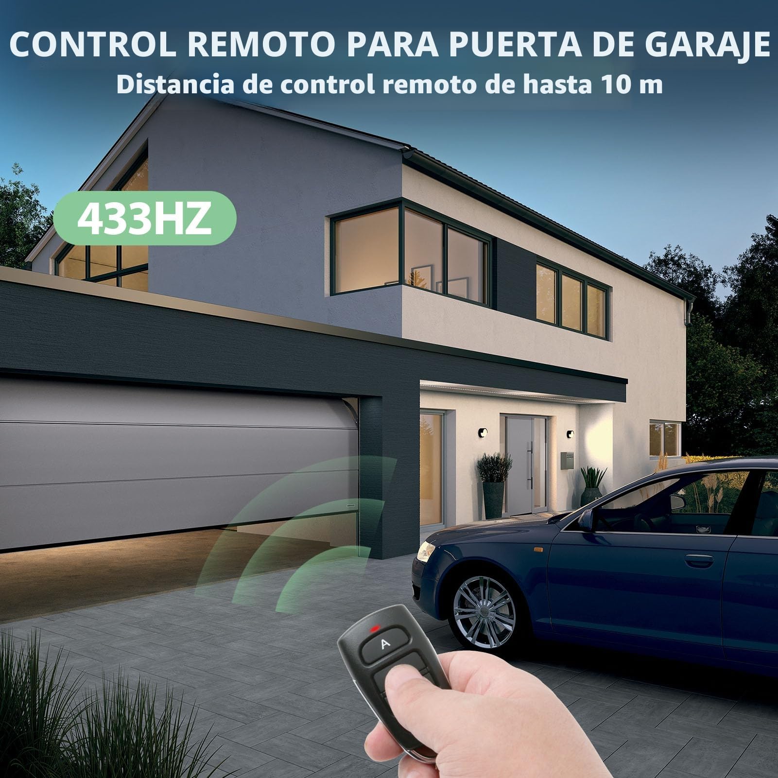 Mando Garaje Universal 433Mhz 3 Pcs Mando a Distancia Puerta Garaje Clonador de 4 Botones Alcance de 50 Metros Duplicador Código Fijo Compatible con 2260, 2262, PT2264, 5326, 2240,1527