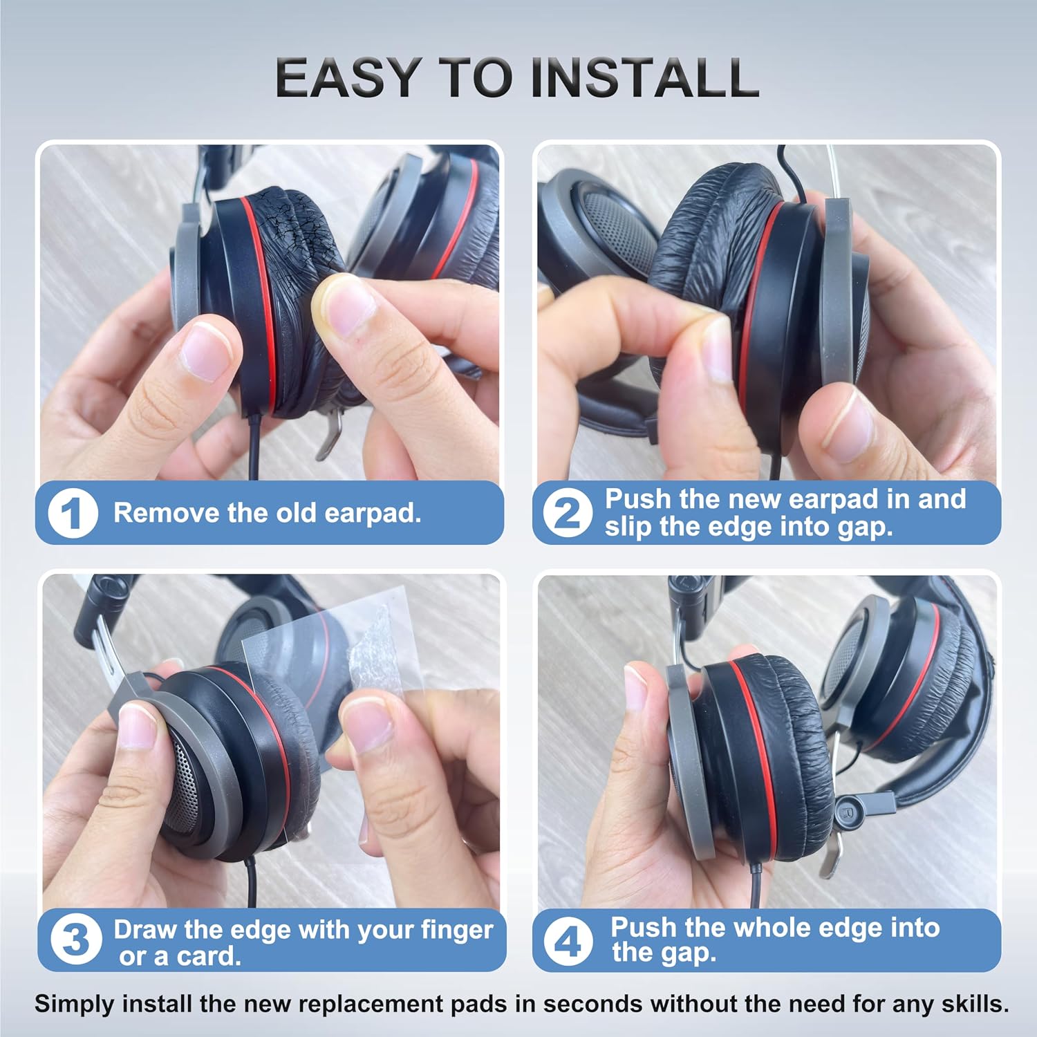 Replacement Ear Pads for Sony Headphones, Ear Cushions Compatible with Sony MDR- ZX100 ZX110 ZX110NC WH-CH500 CH520 CH510 V150 V250 V200 JBL Tune 450BT 500BT 510BT 660NC Headsets 70MM Earpads (2 Pack)