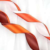 Vista 6 de Cinta de terracota de 1 pulgada, 6 rollos de cinta de satén surtido de naranja quemado para bodas, fiestas de fiestas, envoltura de regalos, lazos