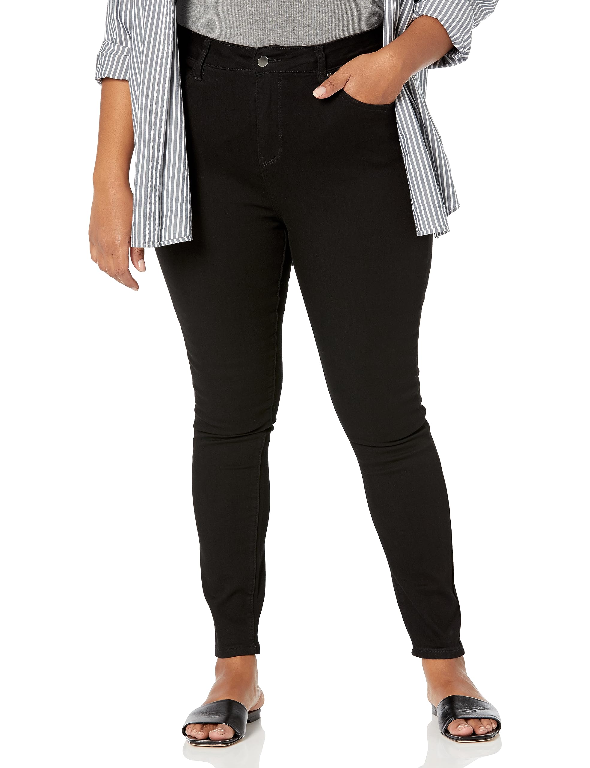 AvenueWomen's Plus Size Jean Bella Skny Blk