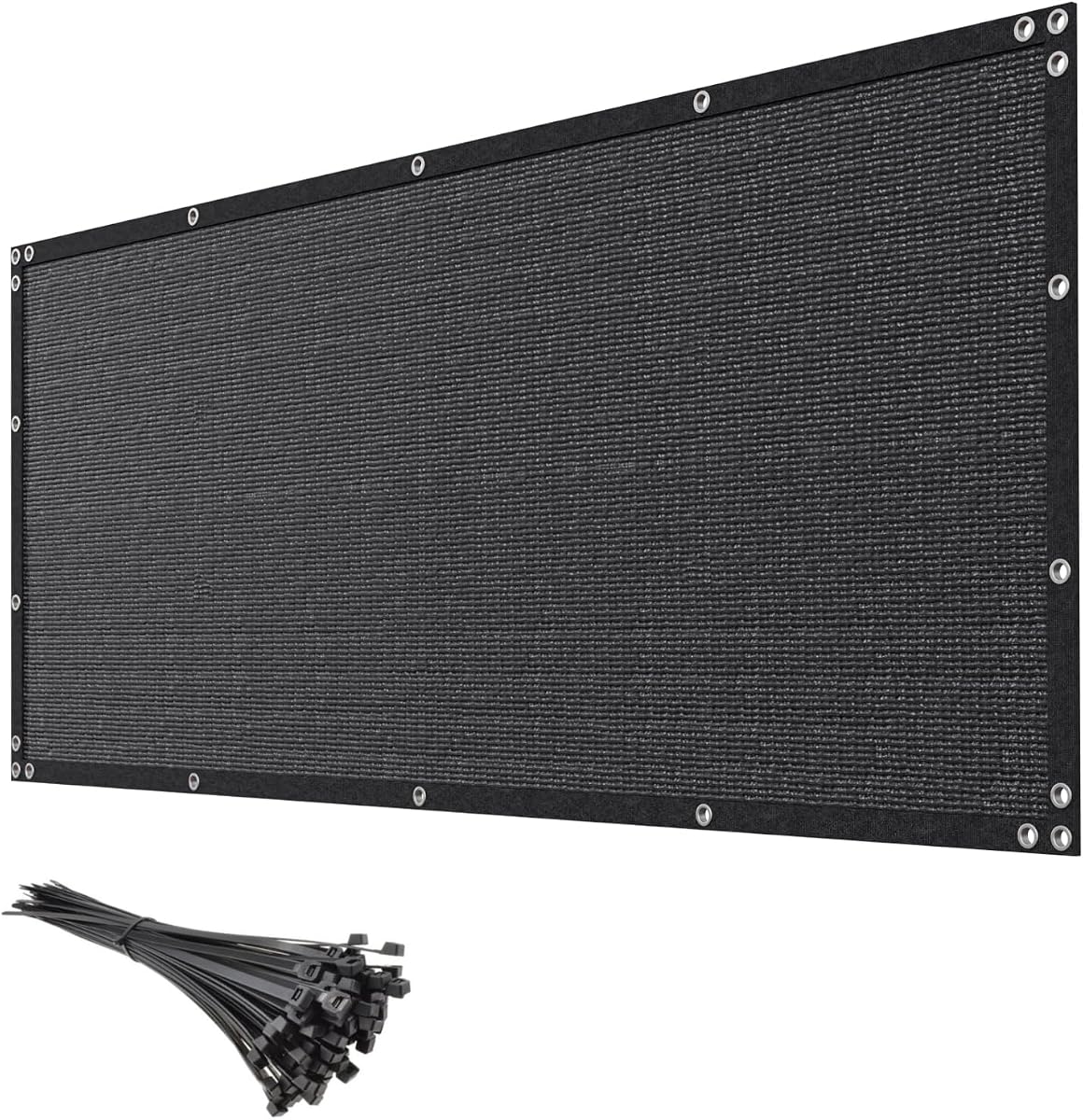 6ft x 100ft Black Privacy Screen Fence 90% Blockage Heavy Duty Fencing Mesh Shade Net Cover for Outdoor Wall Garden Backyard Porch Patio Balcony