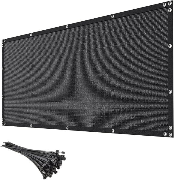 6 x 50 Black Privacy Screen Fence Heavy Duty Fencing Mesh Shade Net Cover for Outdoor Panel Garden Backyard Porch Patio