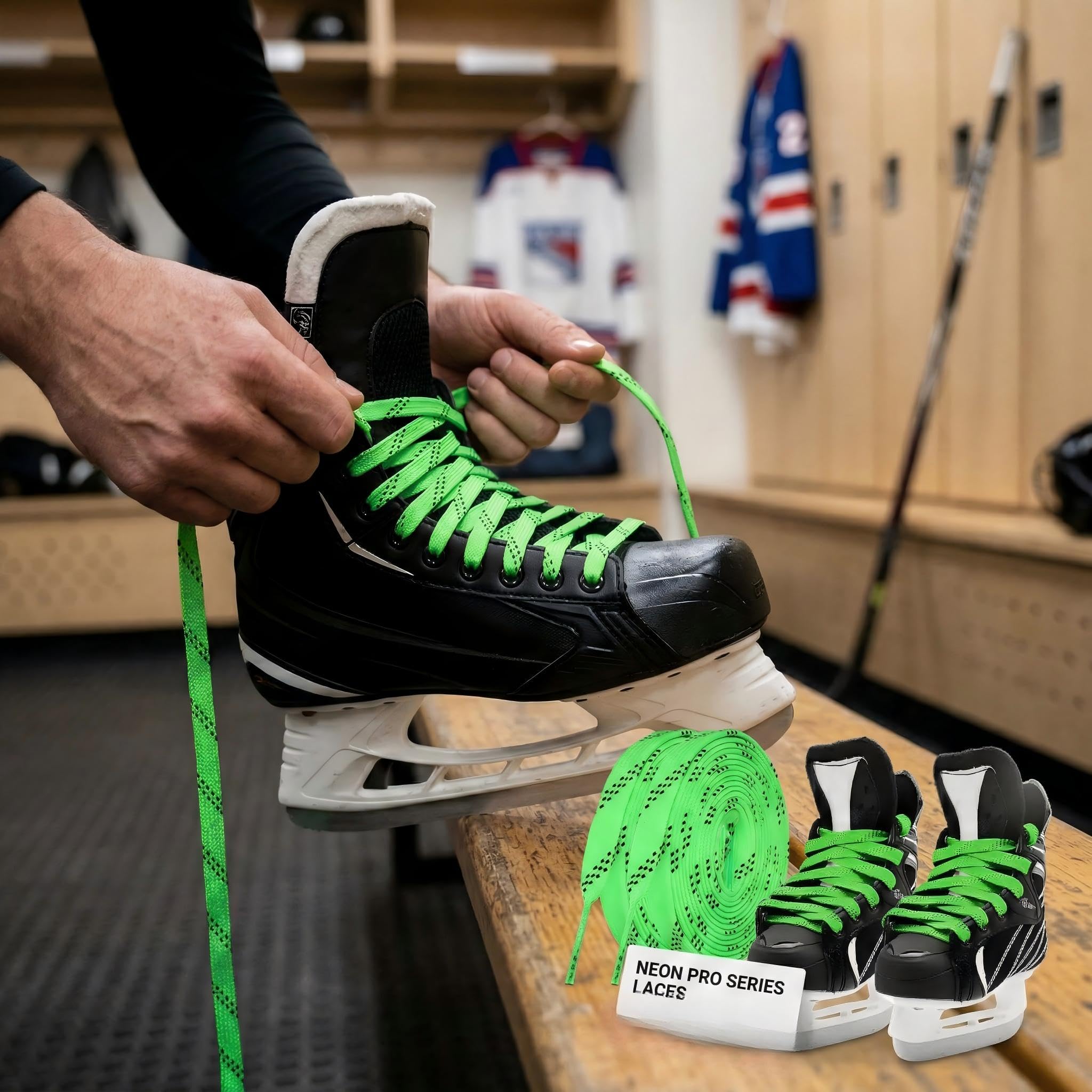 Cordones De Hockey sobre Hielo Verdes 244cm Cordones Planos Encerados Antideslizantes para Patinaje sobre Hielo Y Hockey En Línea, Cordón De Skate Encerado Resistente Al Agua