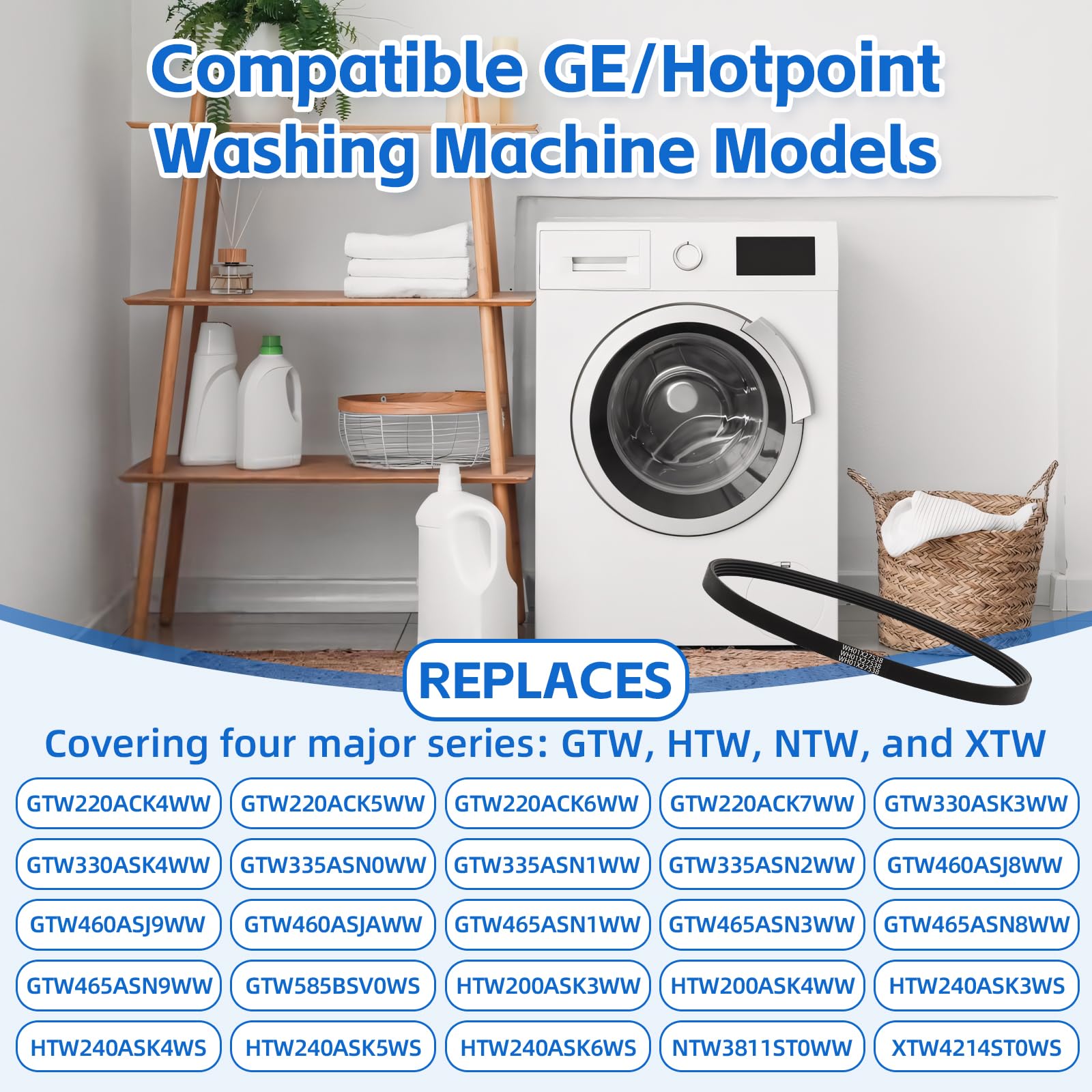 WH01X27538 Washer Drive Belt for GE/Hotpoint Washing Machines — Amazon image 3
