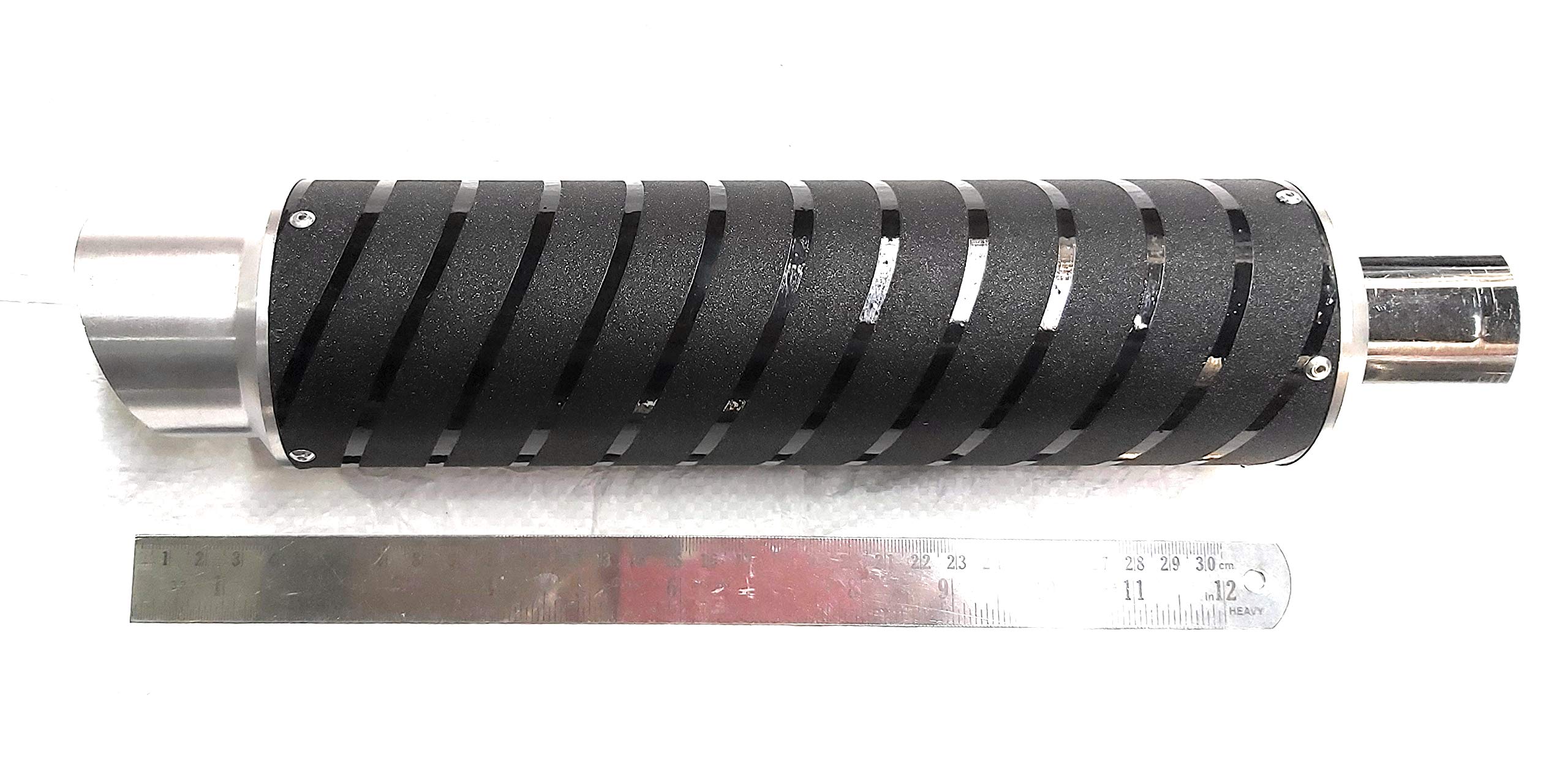 CHOPSON SILENCER's Universal Fitting Modified Exhaust System - Booster with Aluminum End Cap for All Two Wheelers Specially Bikes and scooties (Black Laminated - Stripes)