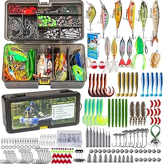 THKFISH Fishing Lures Kit, Bass Fishing Gear Kit for Freshwater Tackle Box with Tackle Included Topwater Baits, Swimbaits, Frog, Fsihing Bait Accessories Gift for Men