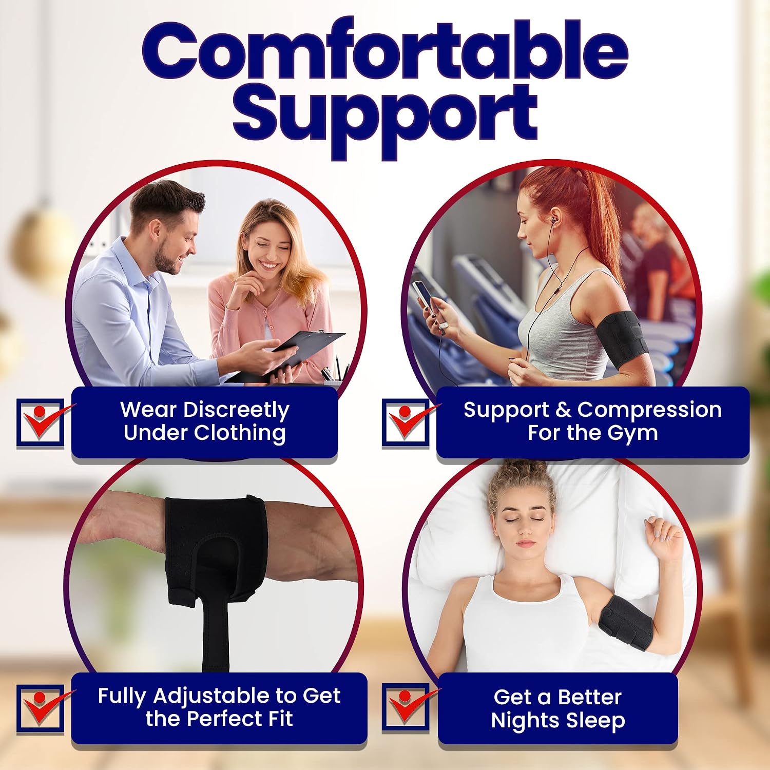 ARMSTRONG AMERIKA Bicep Tendonitis Brace Compression Sleeve - Triceps & Biceps Muscle Support For Upper Arm Tendonitis Pain Relief Or Bicep Strains (LAR Bicep 10 to 16 ")
