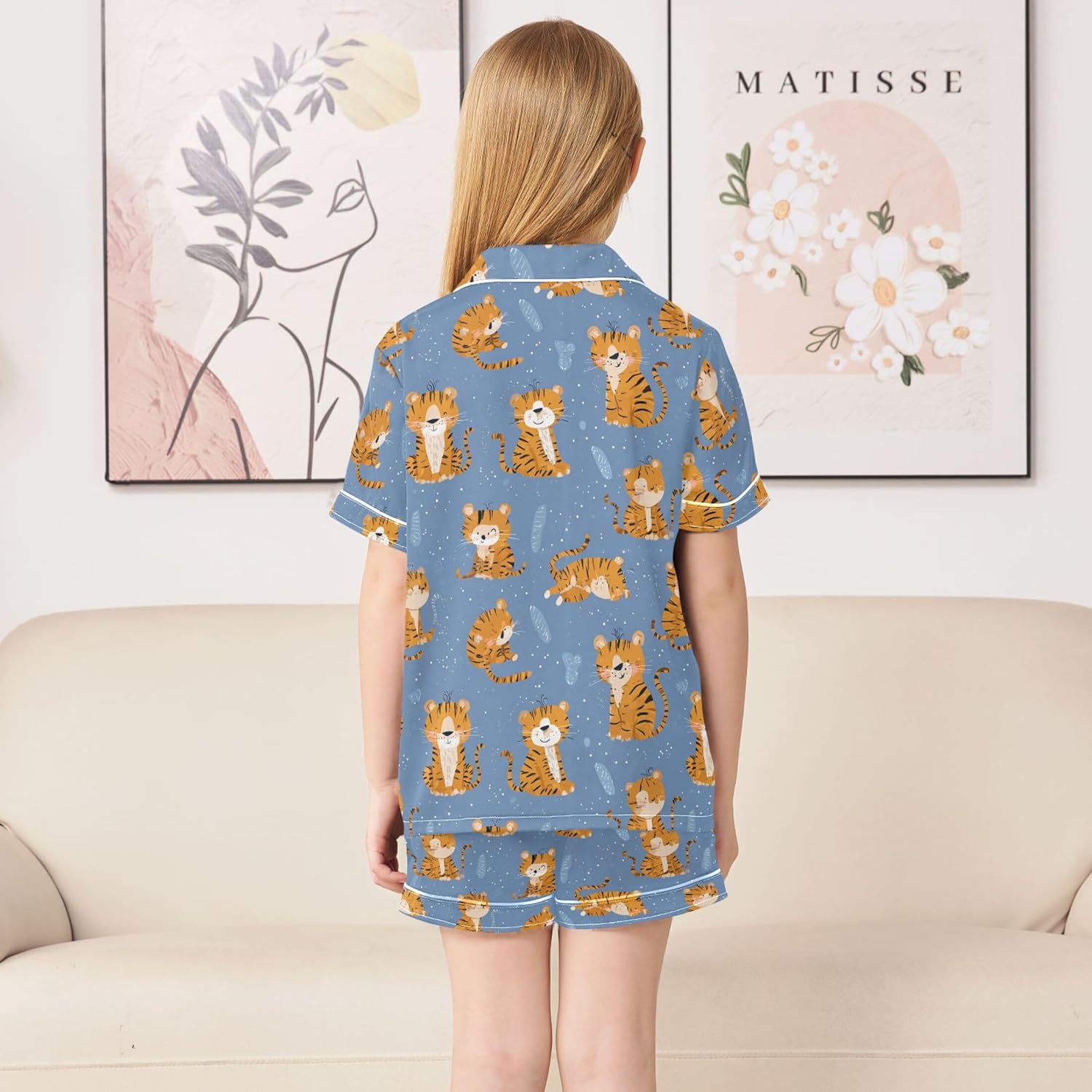 Silk Pajama Sets Short Sleeve Pajamas Soft Sleepwear 2 Piece Pjs Set