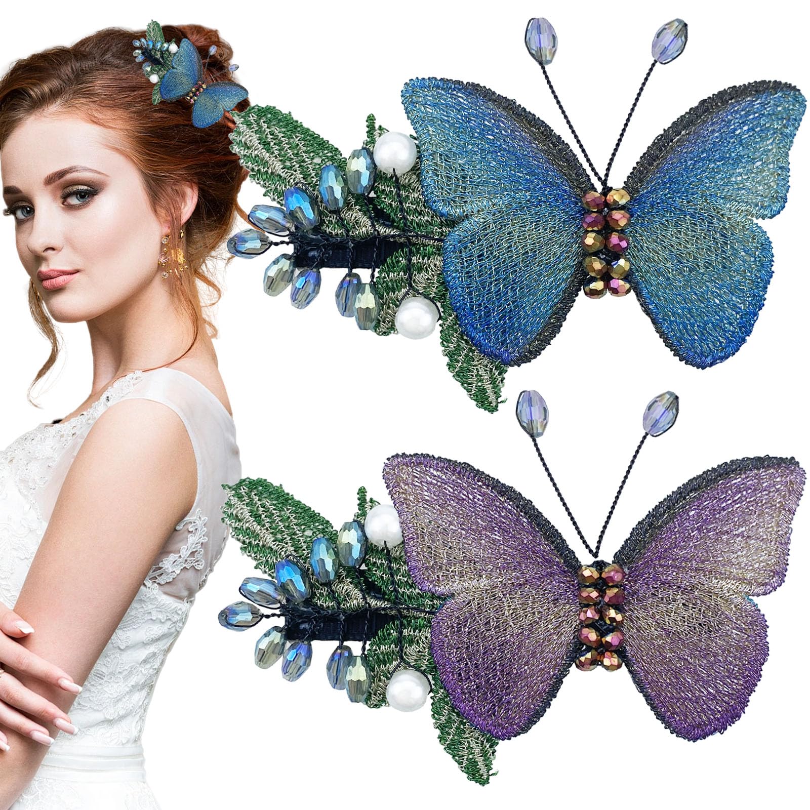2 PCS Butterfly Hair Clips