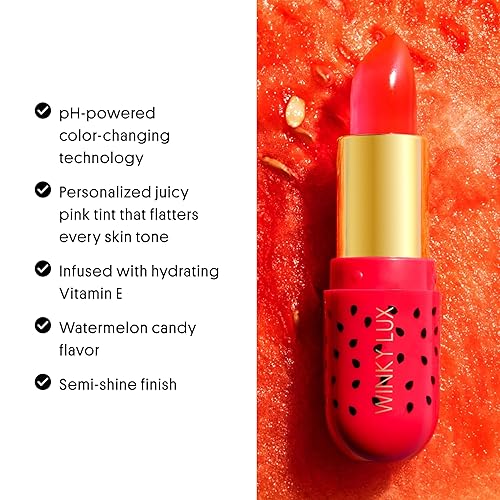 Miniatura 7 de Winky Lux Bálsamo labial con pH de sandía, bálsamo labial hidratante, tinte rosa natural con cambio de color de pH, hidrata y suaviza los labios