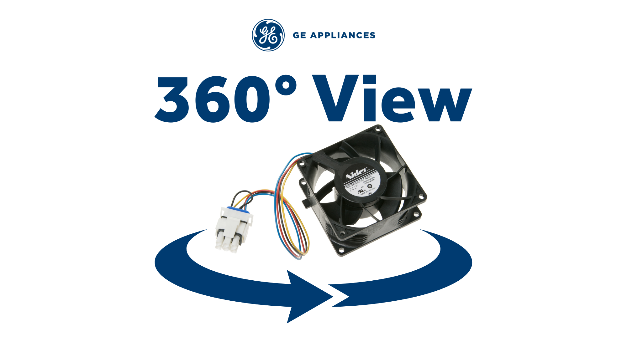 WR60X26866 GE Refrigerator Evaporator fan motor kit WR60X26033