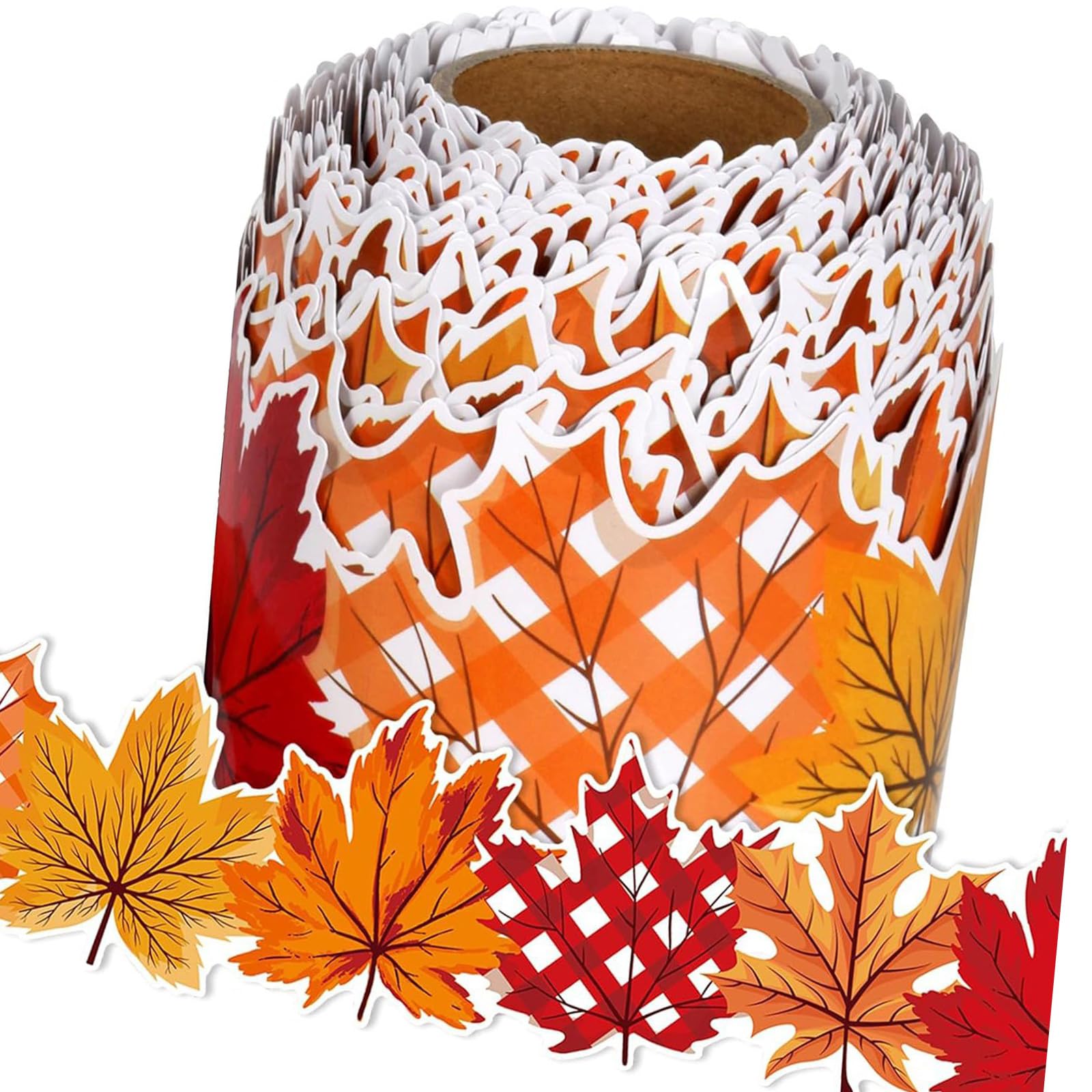 Leaf Border Trim Sticker 32.8ft Quick Report Board Border Bulletin Board Sticker Classroom Thanksgiving Leaf Border